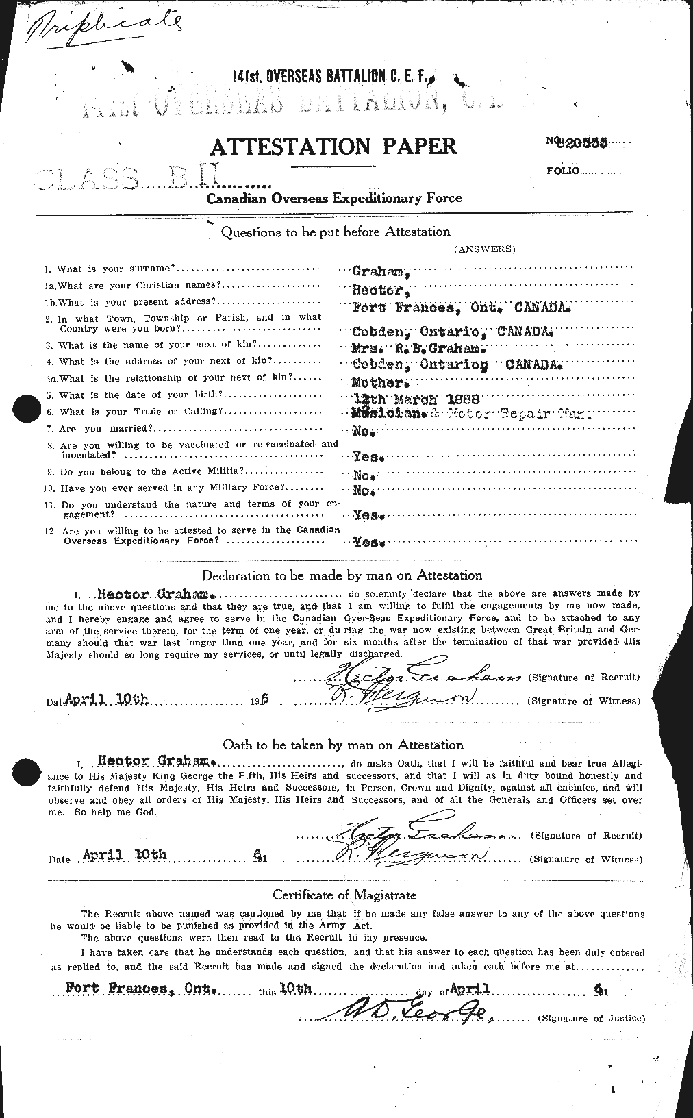Personnel Records of the First World War - CEF 357731a