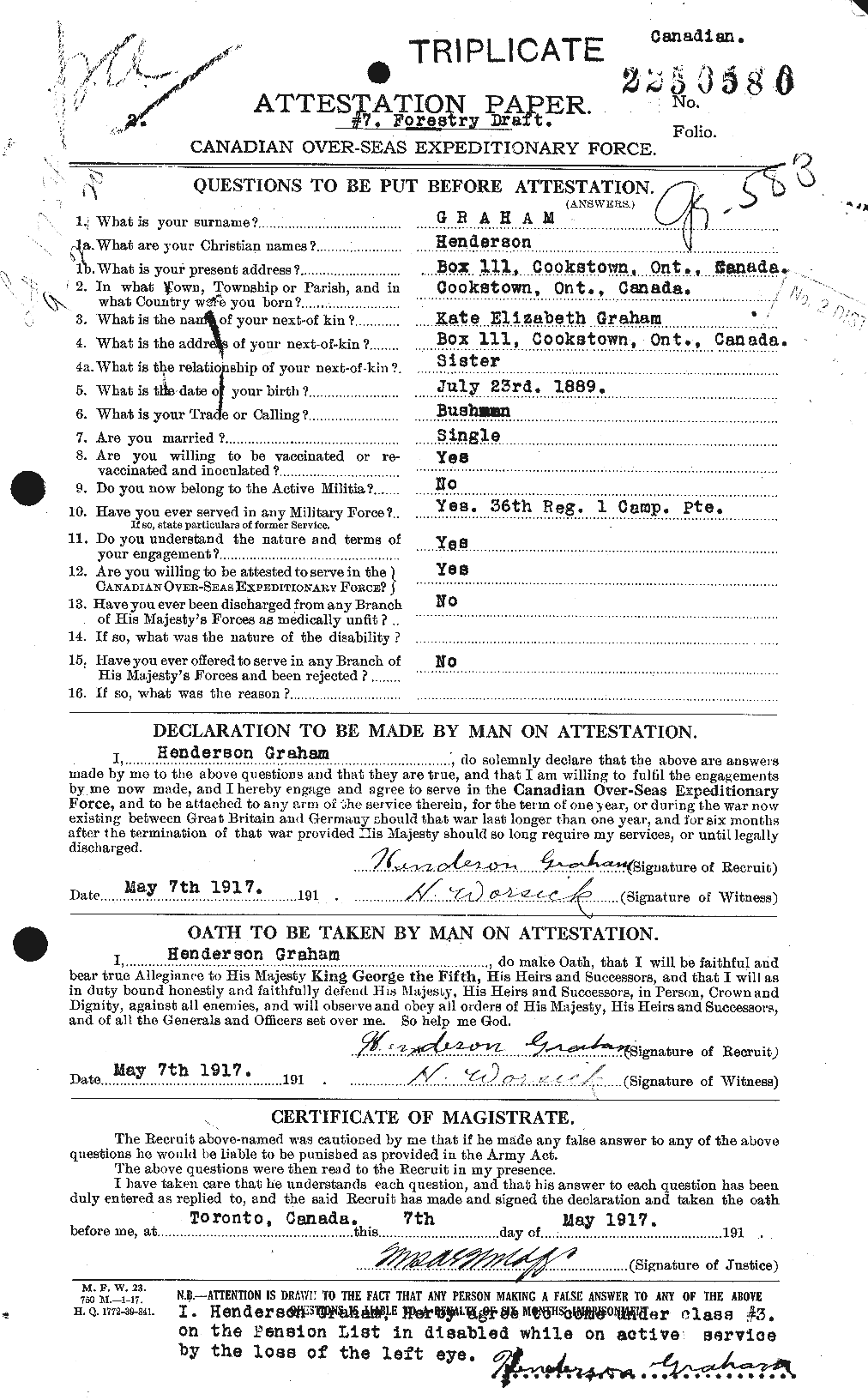 Personnel Records of the First World War - CEF 357733a