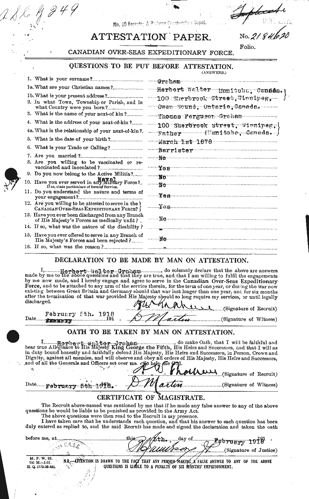 Personnel Records of the First World War - CEF 357745a
