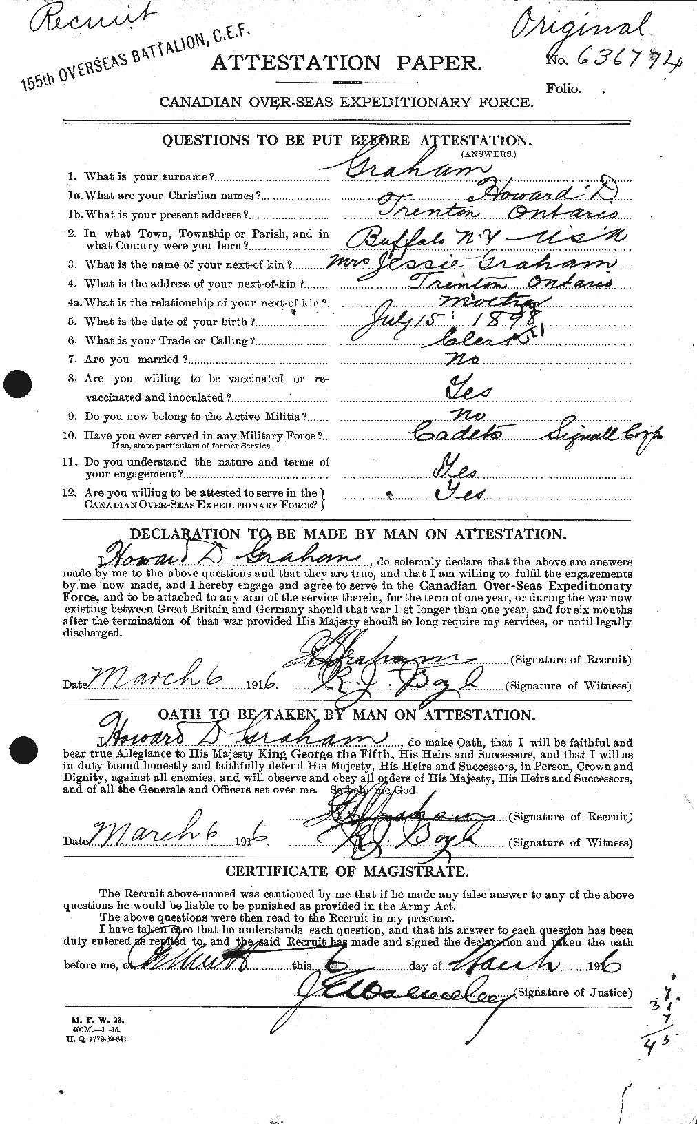 Personnel Records of the First World War - CEF 357749a
