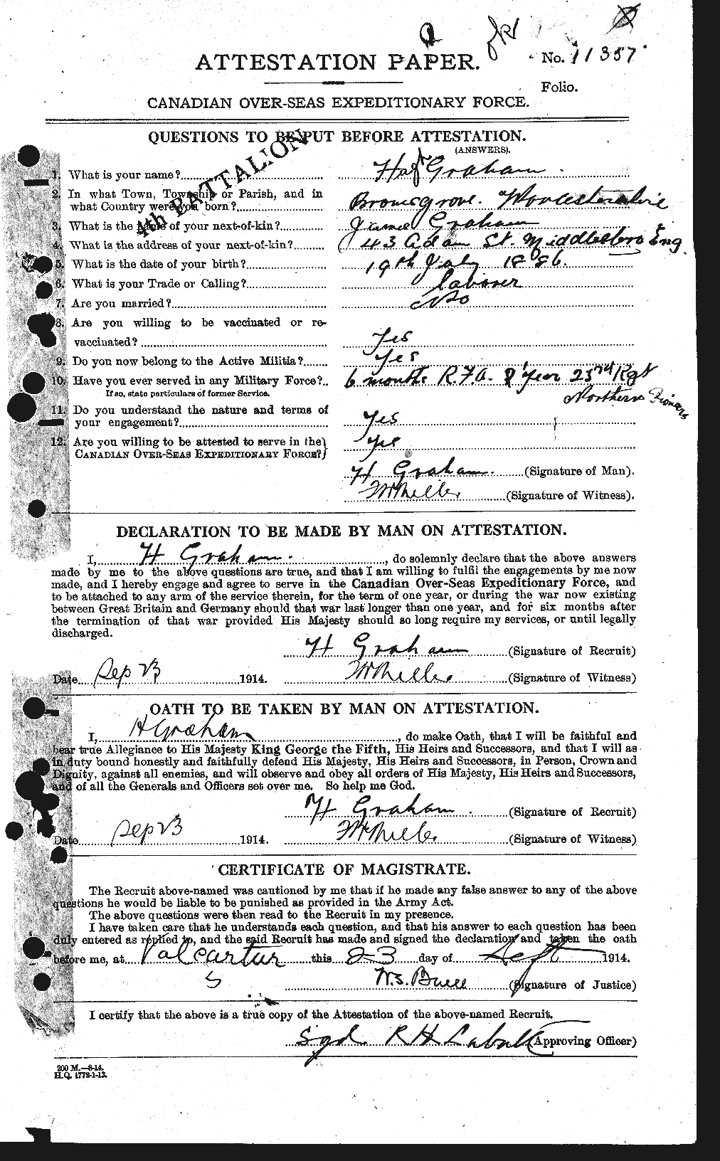Personnel Records of the First World War - CEF 357757a