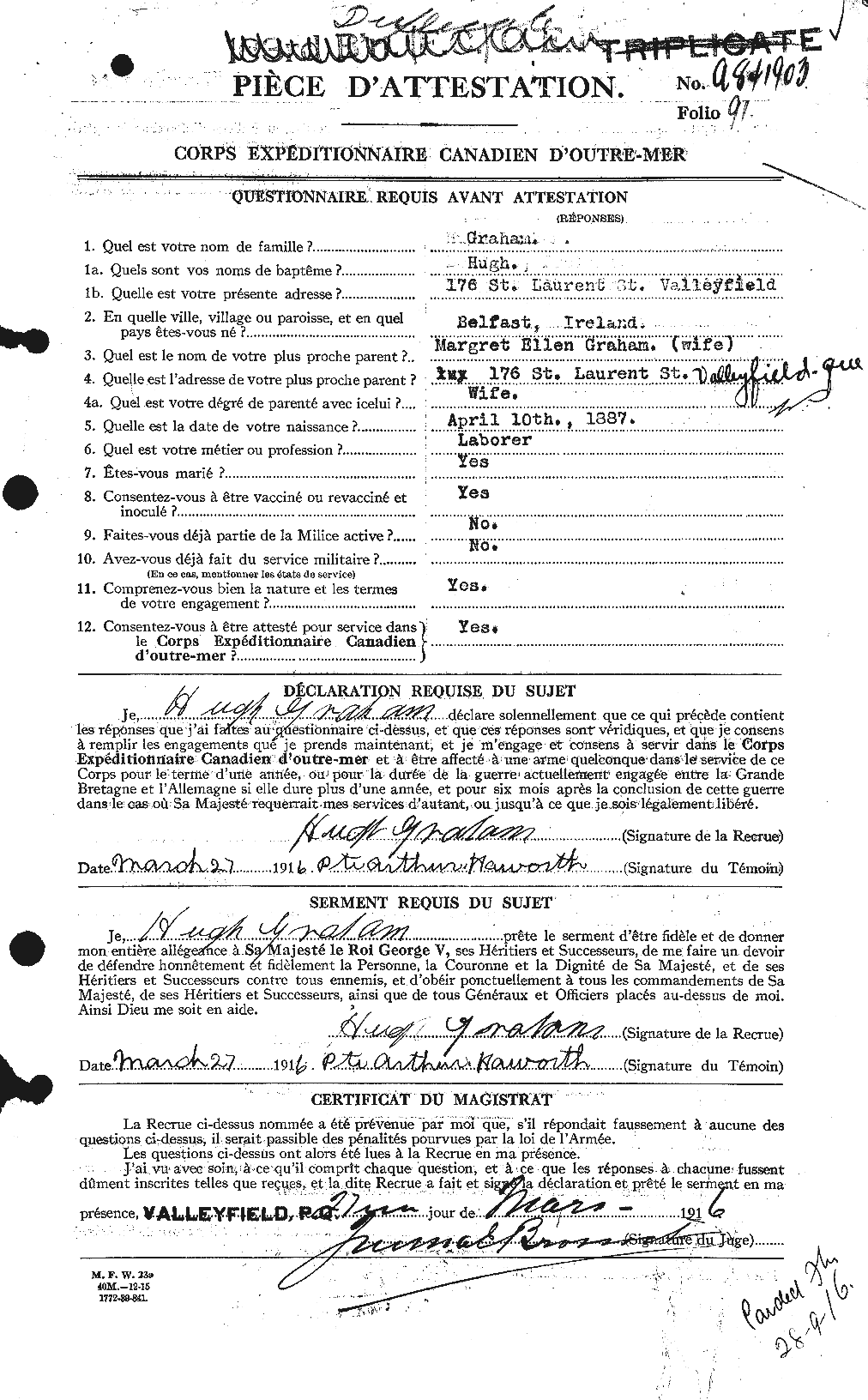 Personnel Records of the First World War - CEF 357758a