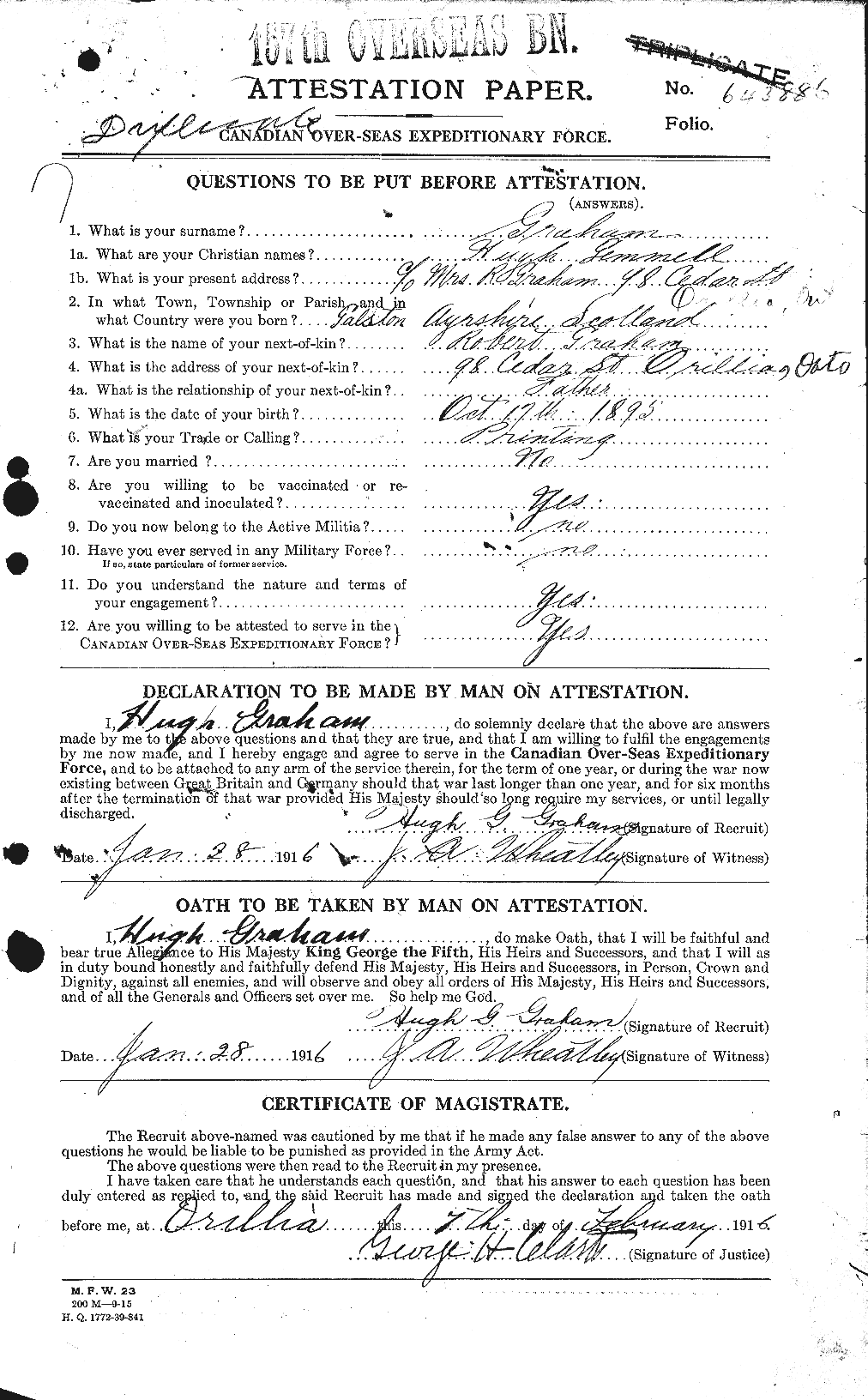 Personnel Records of the First World War - CEF 357761a