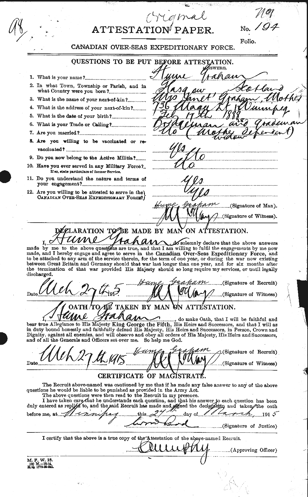 Personnel Records of the First World War - CEF 357767a