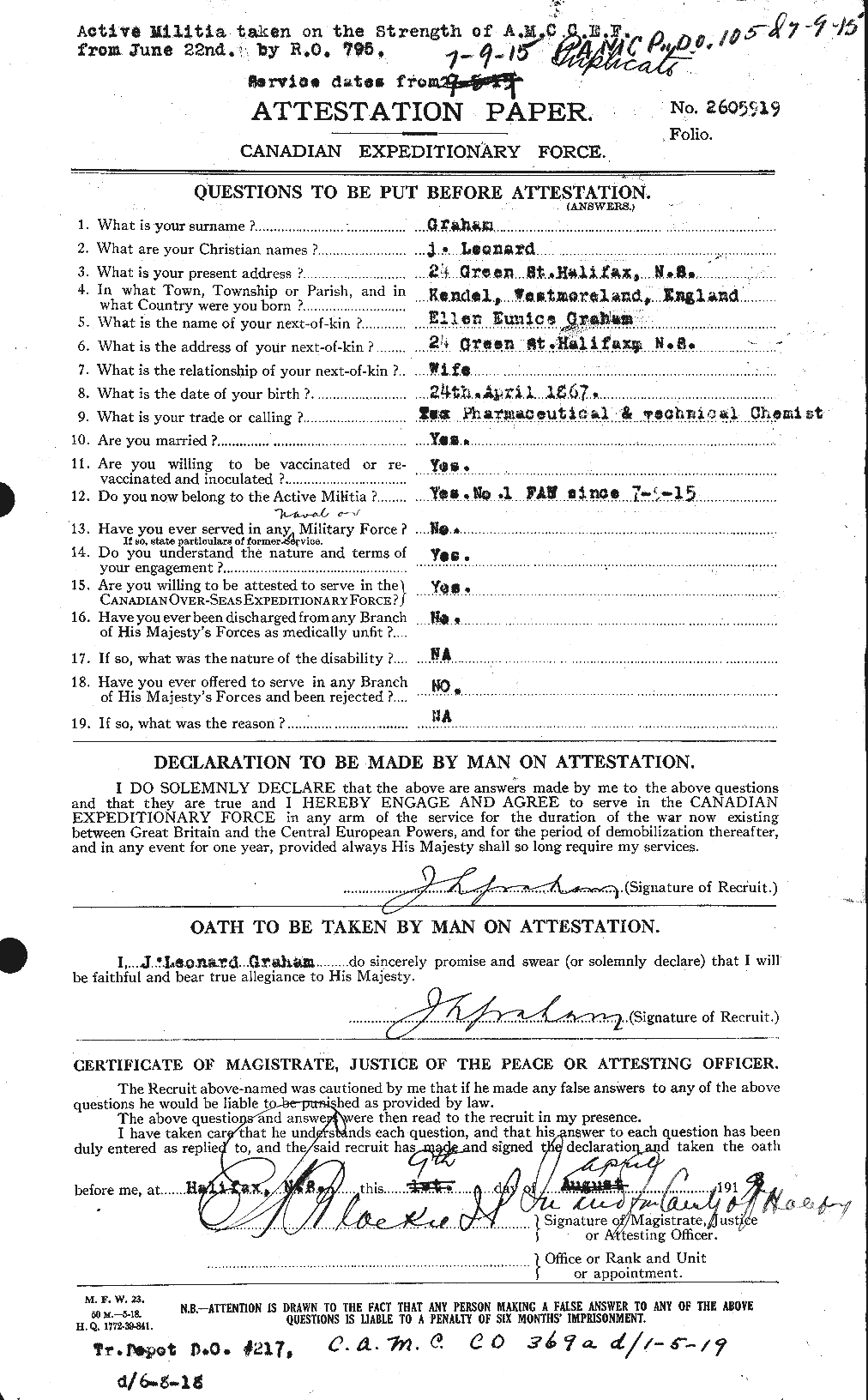 Personnel Records of the First World War - CEF 357770a