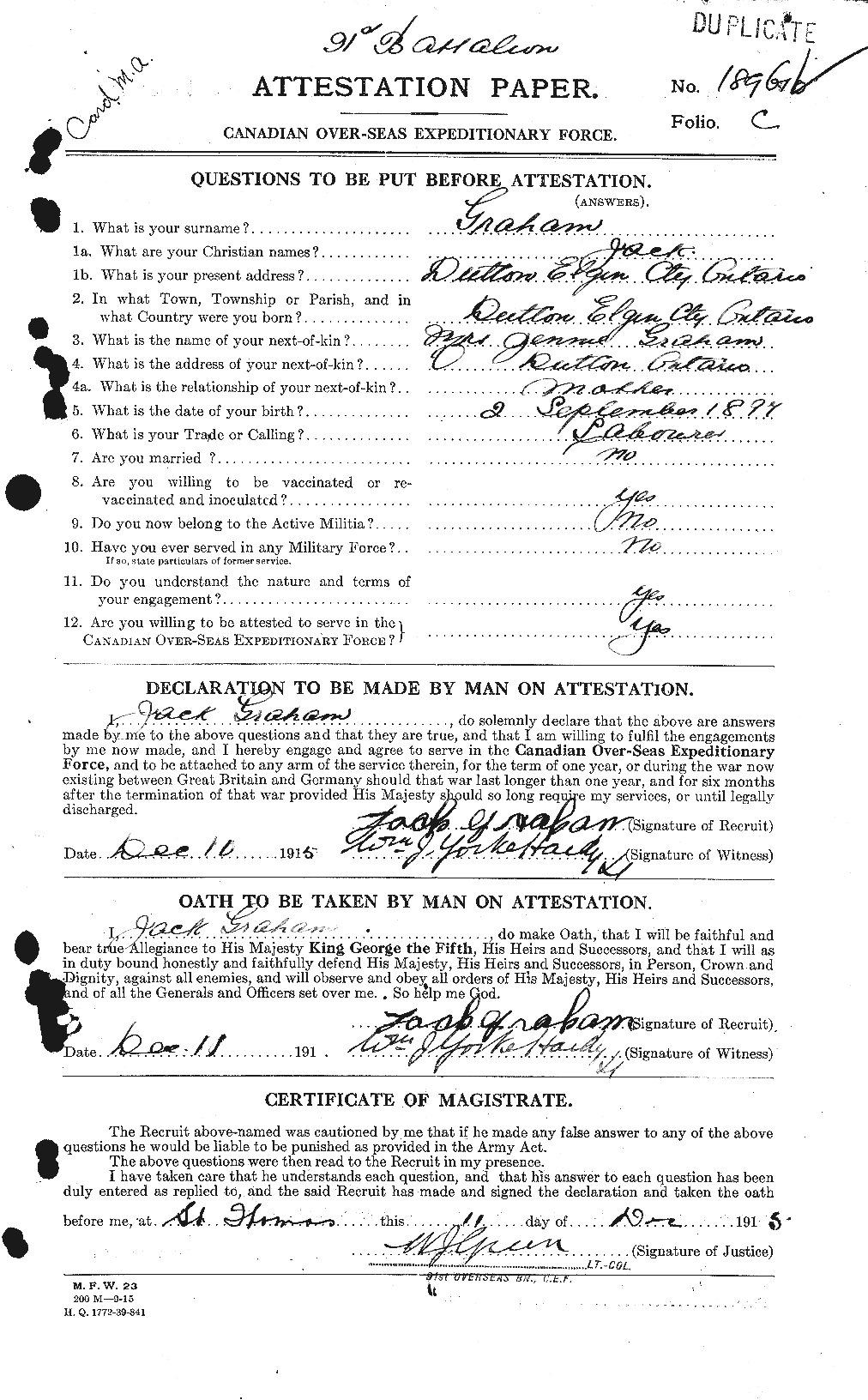 Personnel Records of the First World War - CEF 357772a