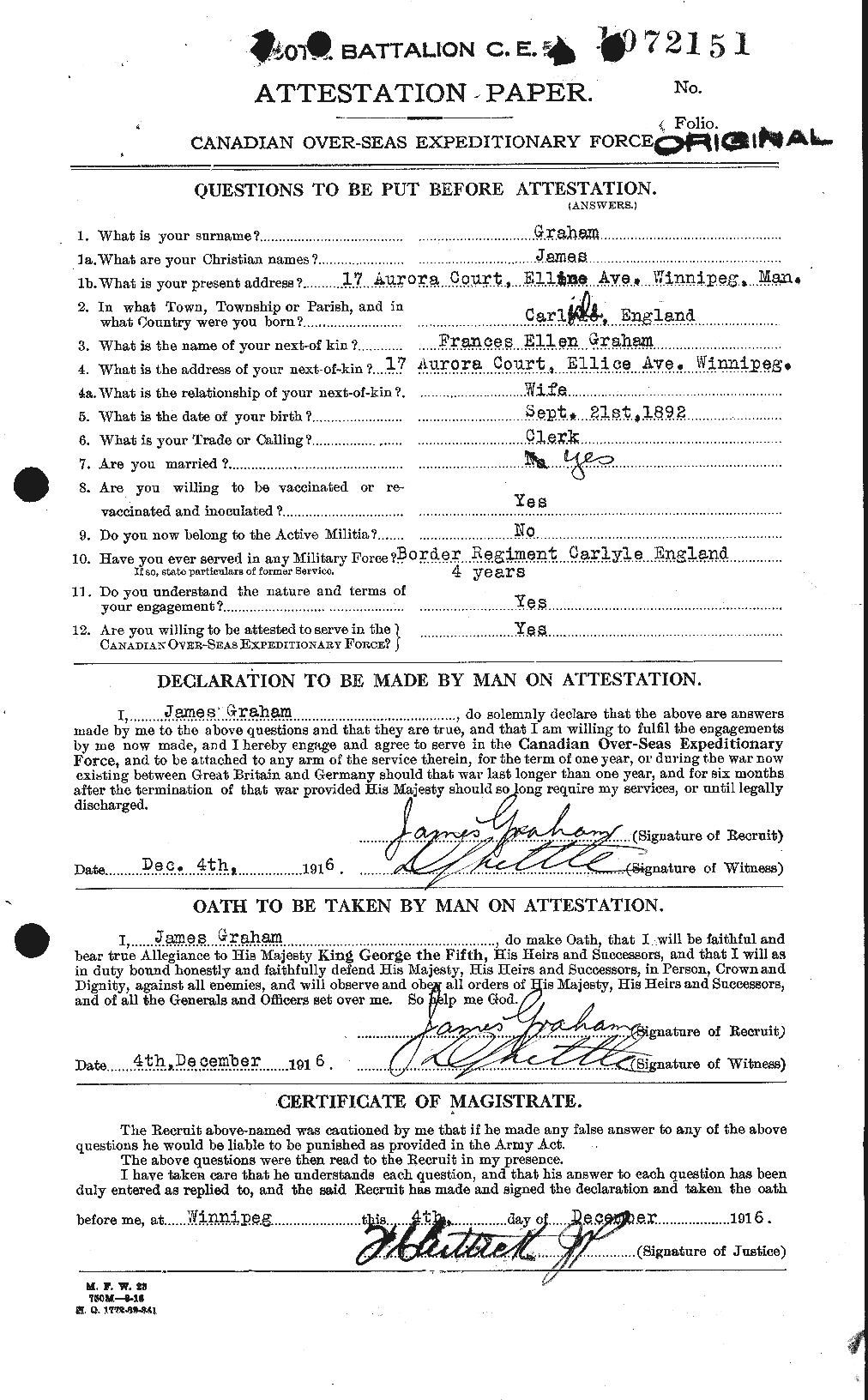 Personnel Records of the First World War - CEF 357788a