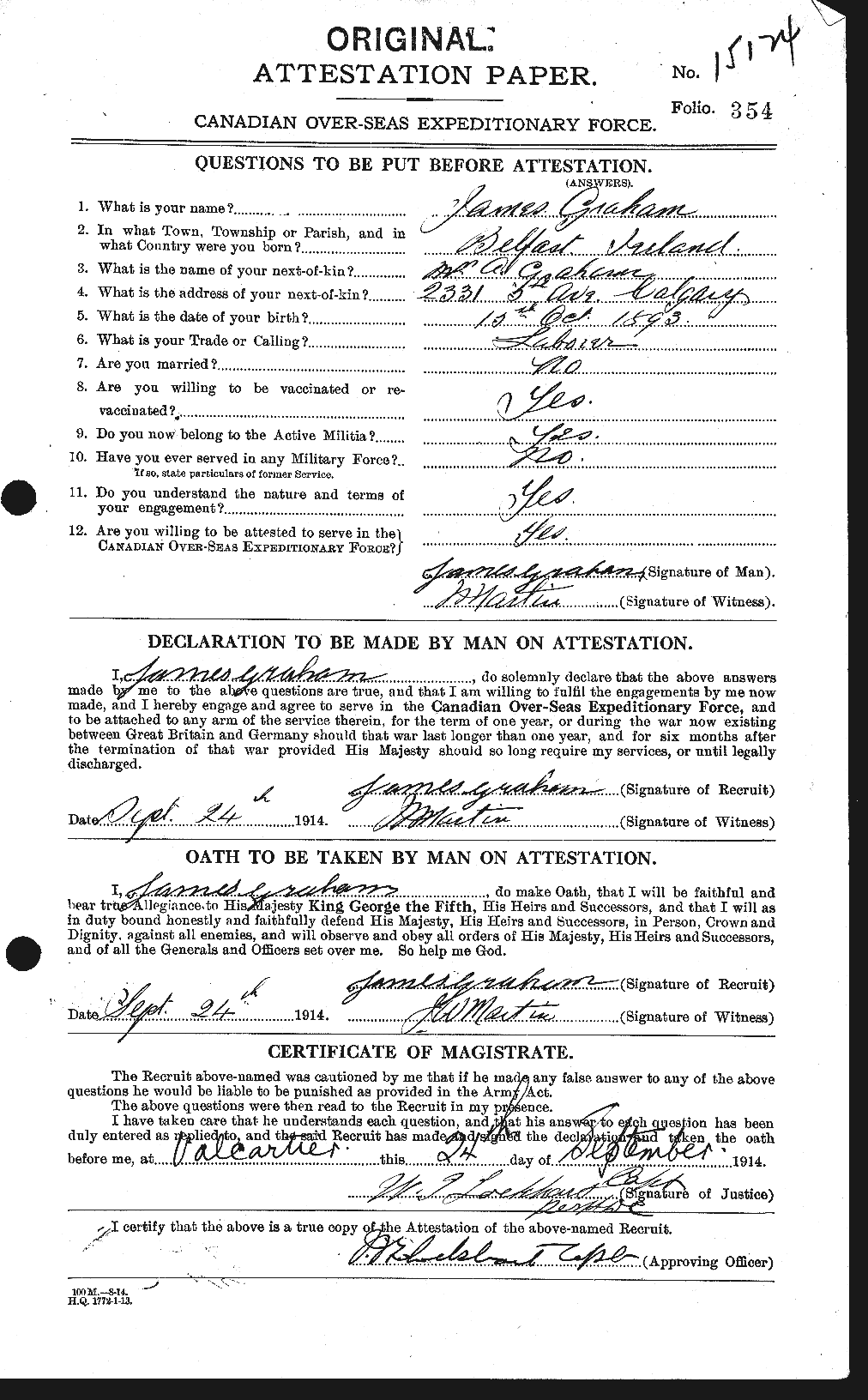 Personnel Records of the First World War - CEF 357789a