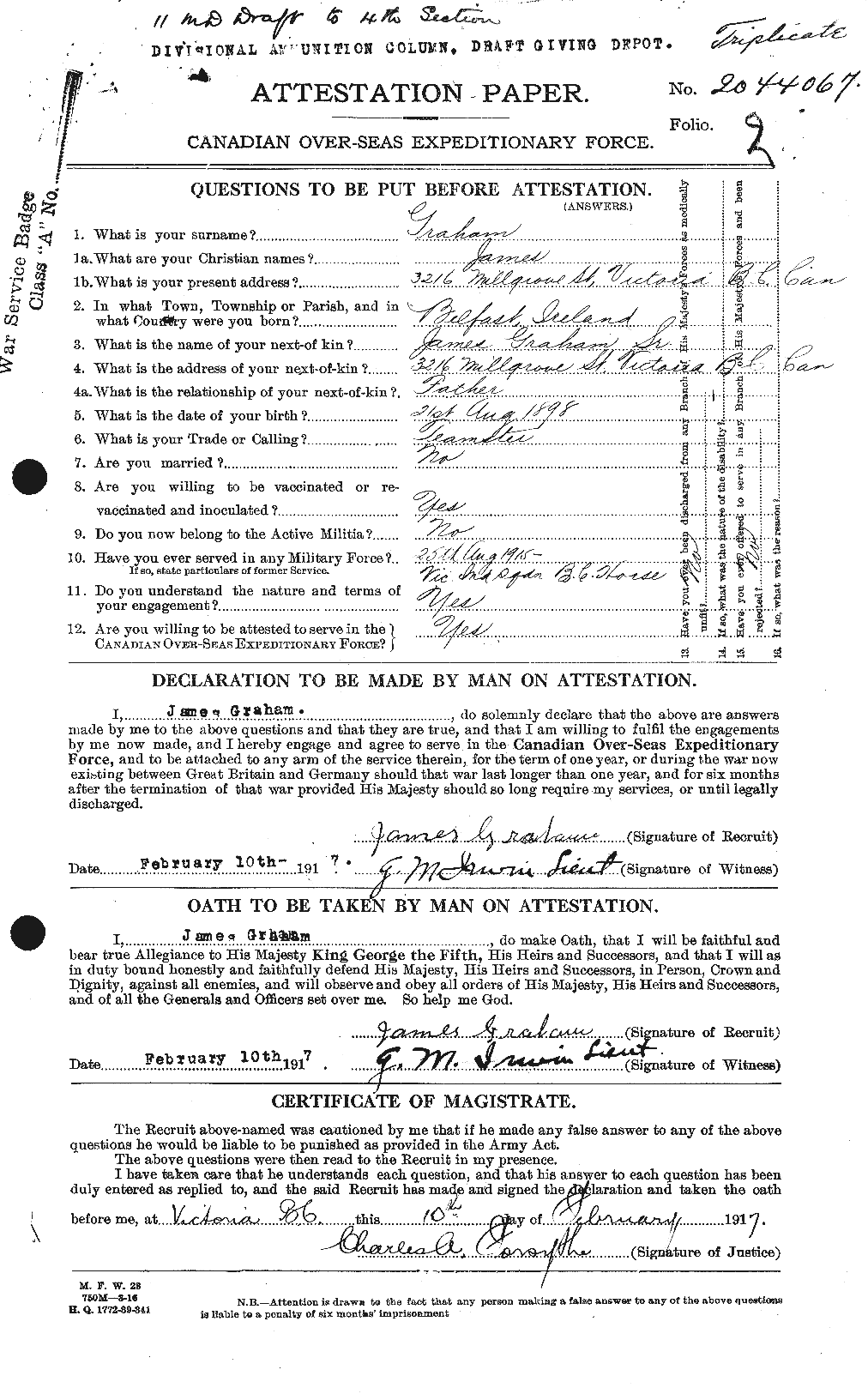 Personnel Records of the First World War - CEF 357794a