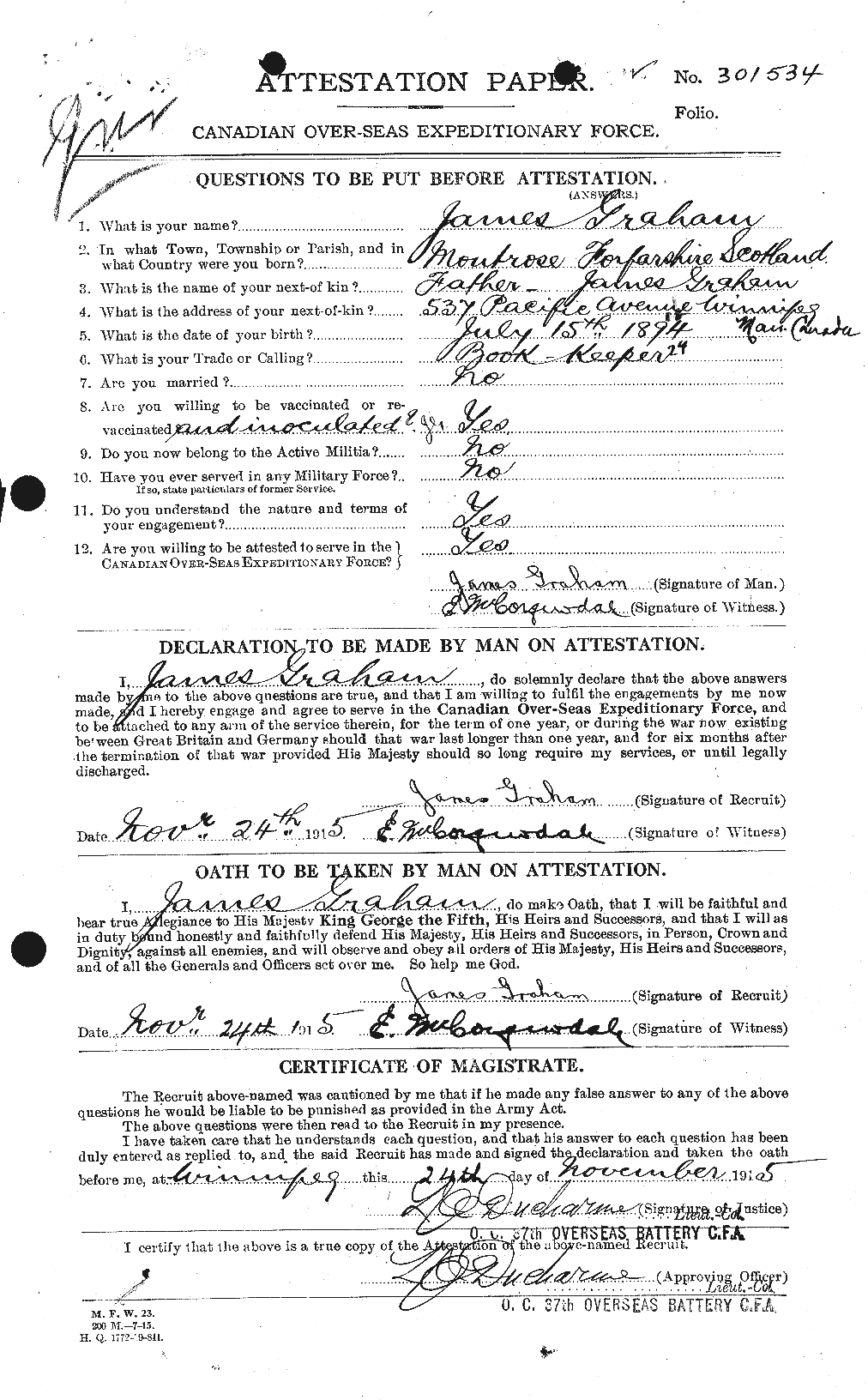 Personnel Records of the First World War - CEF 357799a