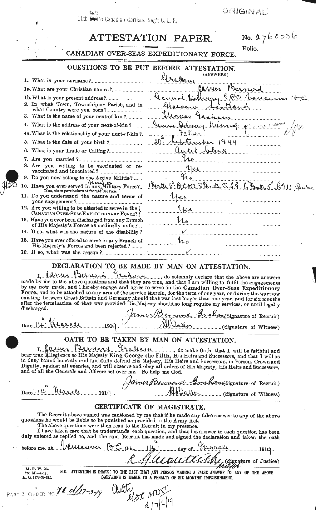 Personnel Records of the First World War - CEF 357806a