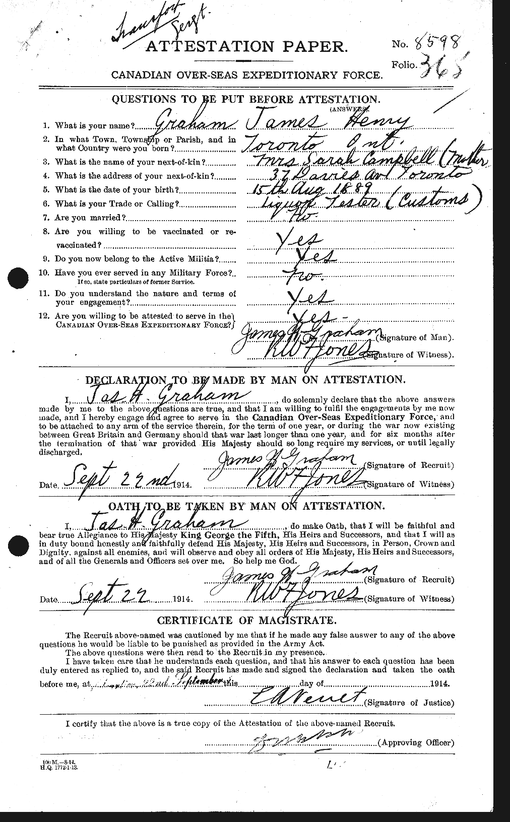 Personnel Records of the First World War - CEF 357824a