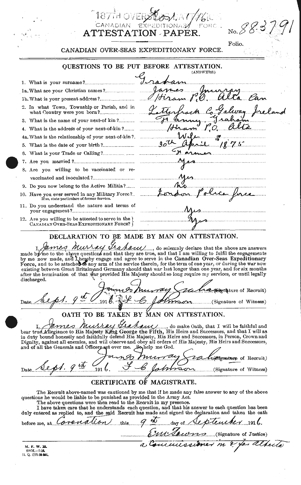 Personnel Records of the First World War - CEF 357831a