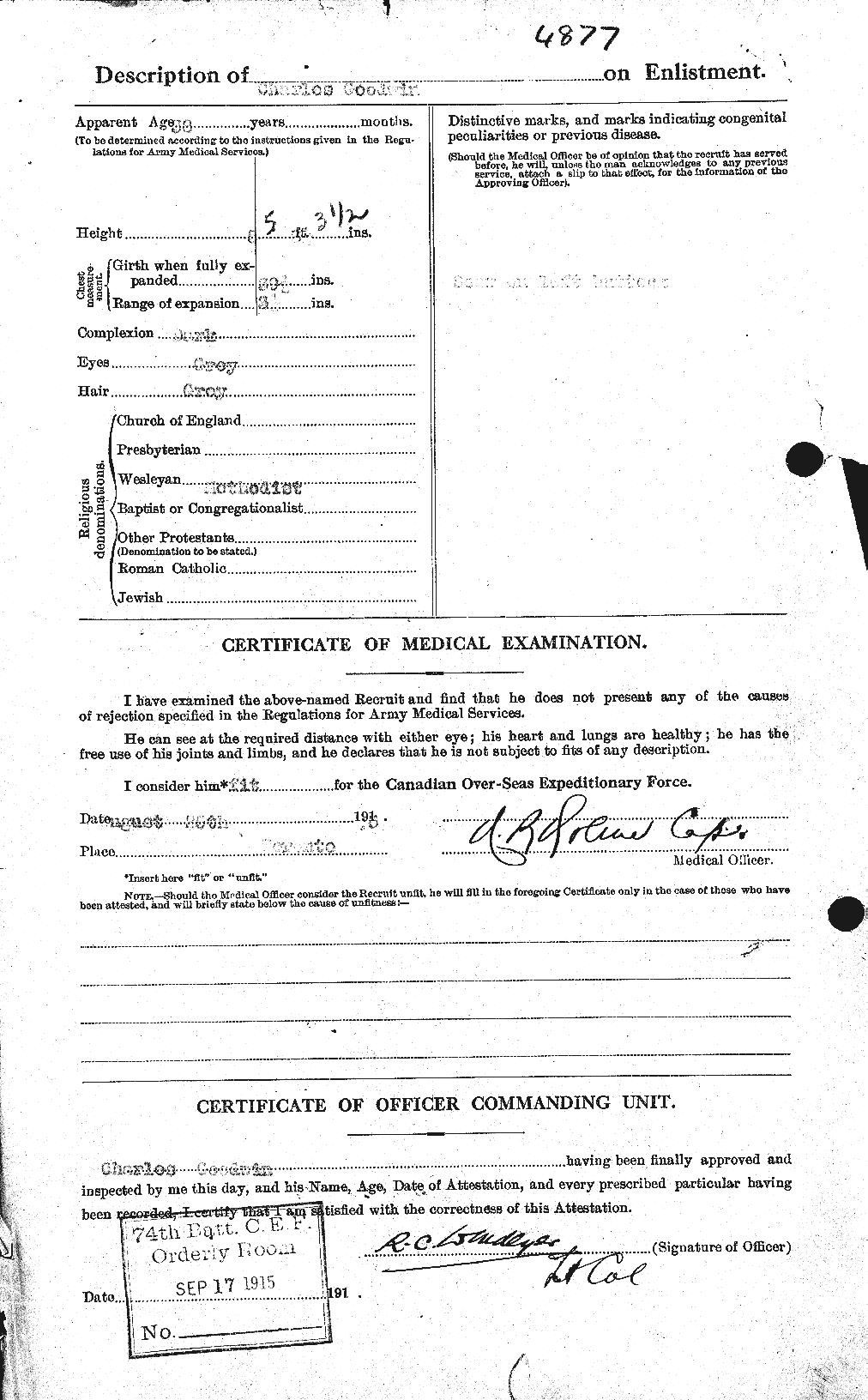 Personnel Records of the First World War - CEF 357942b
