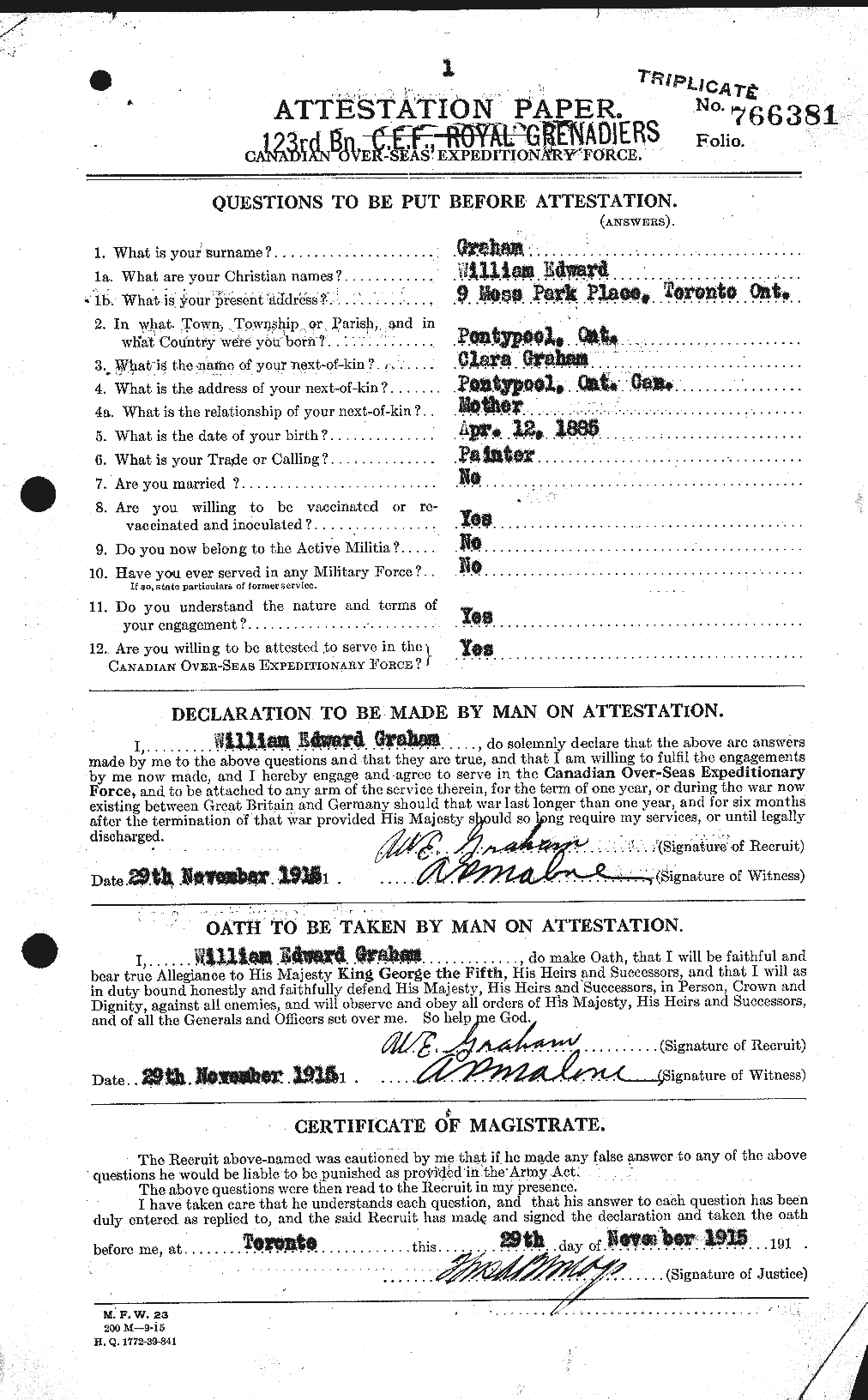 Personnel Records of the First World War - CEF 357983a