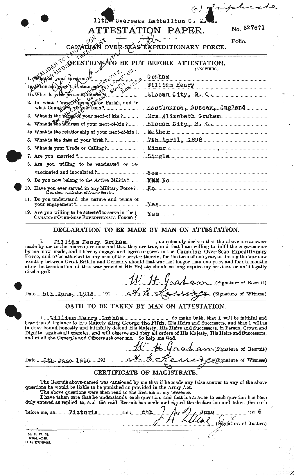 Personnel Records of the First World War - CEF 358000a
