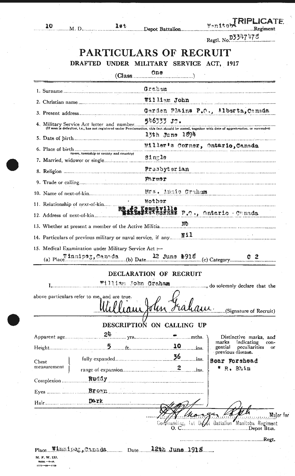 Personnel Records of the First World War - CEF 358014a