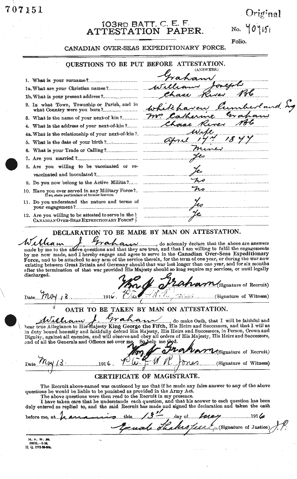 Personnel Records of the First World War - CEF 358016a
