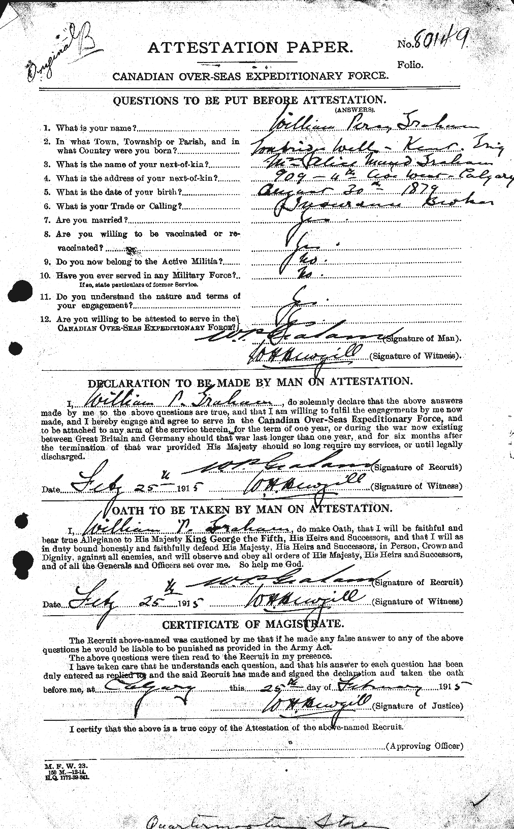 Personnel Records of the First World War - CEF 358031a