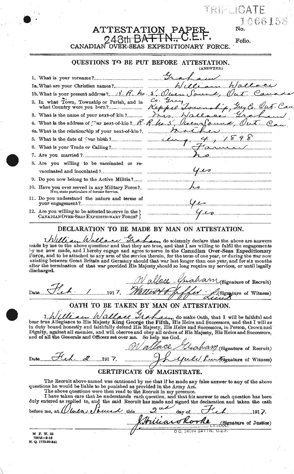 Personnel Records of the First World War - CEF 358044a