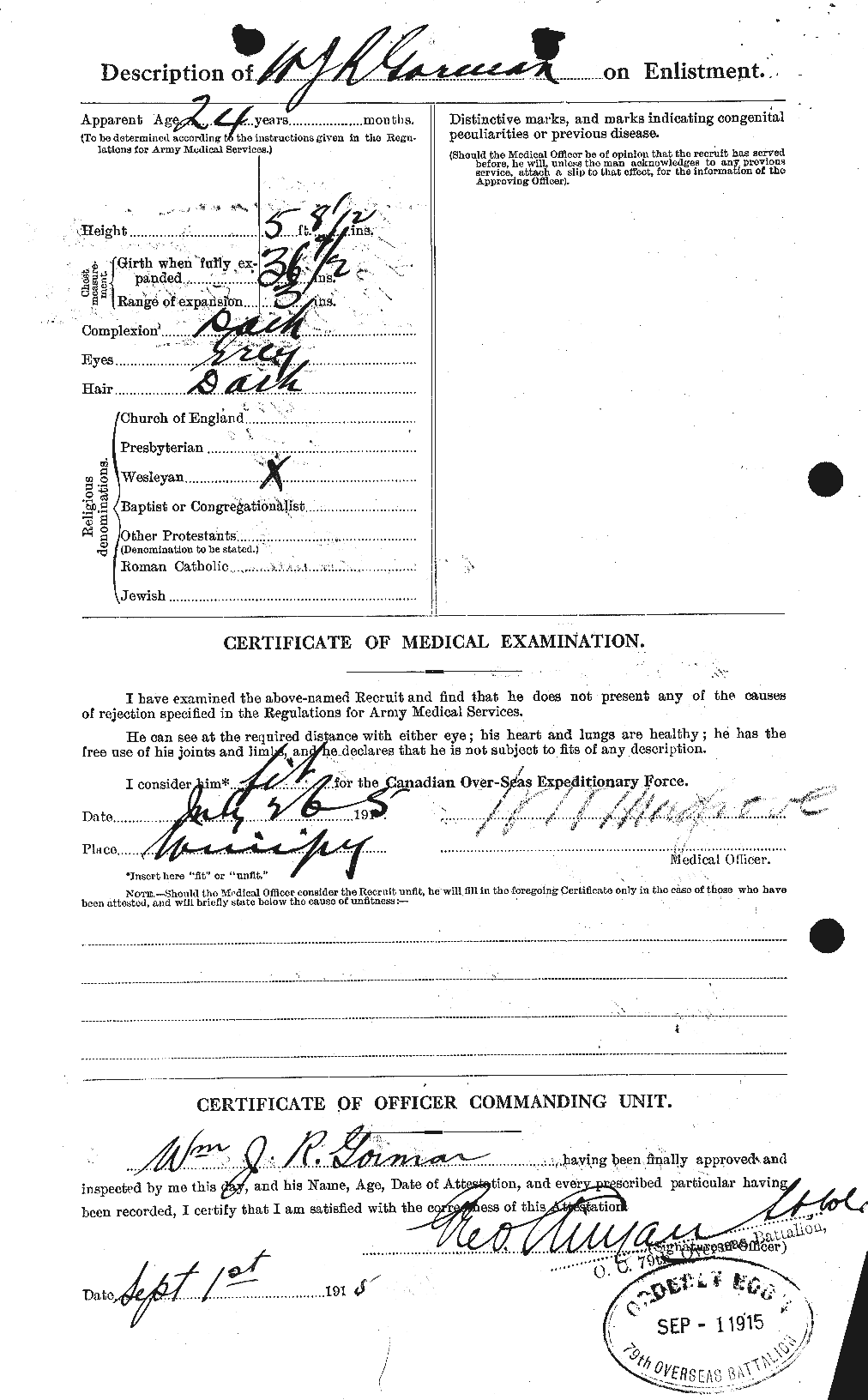 Personnel Records of the First World War - CEF 358139b