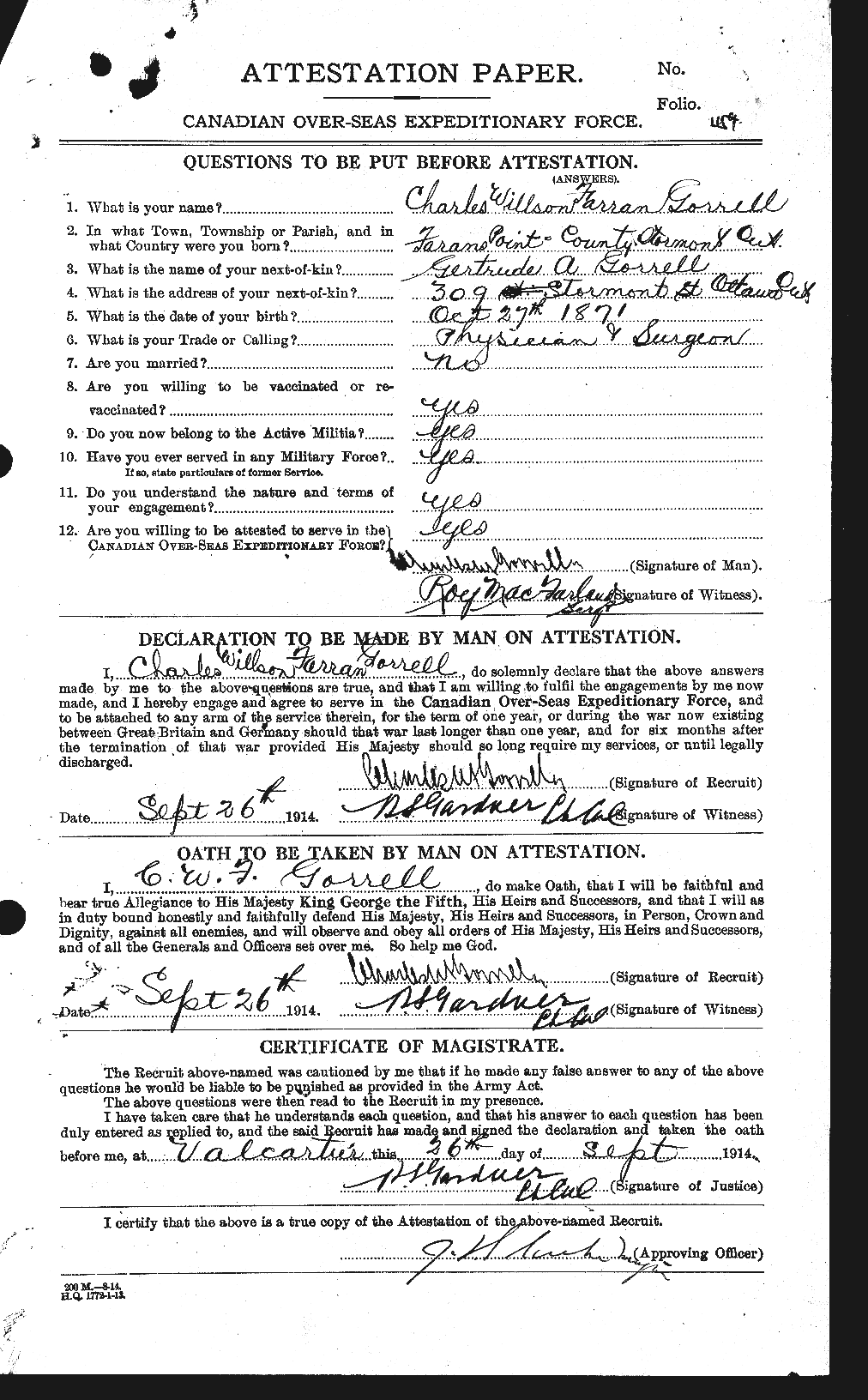Personnel Records of the First World War - CEF 358186a
