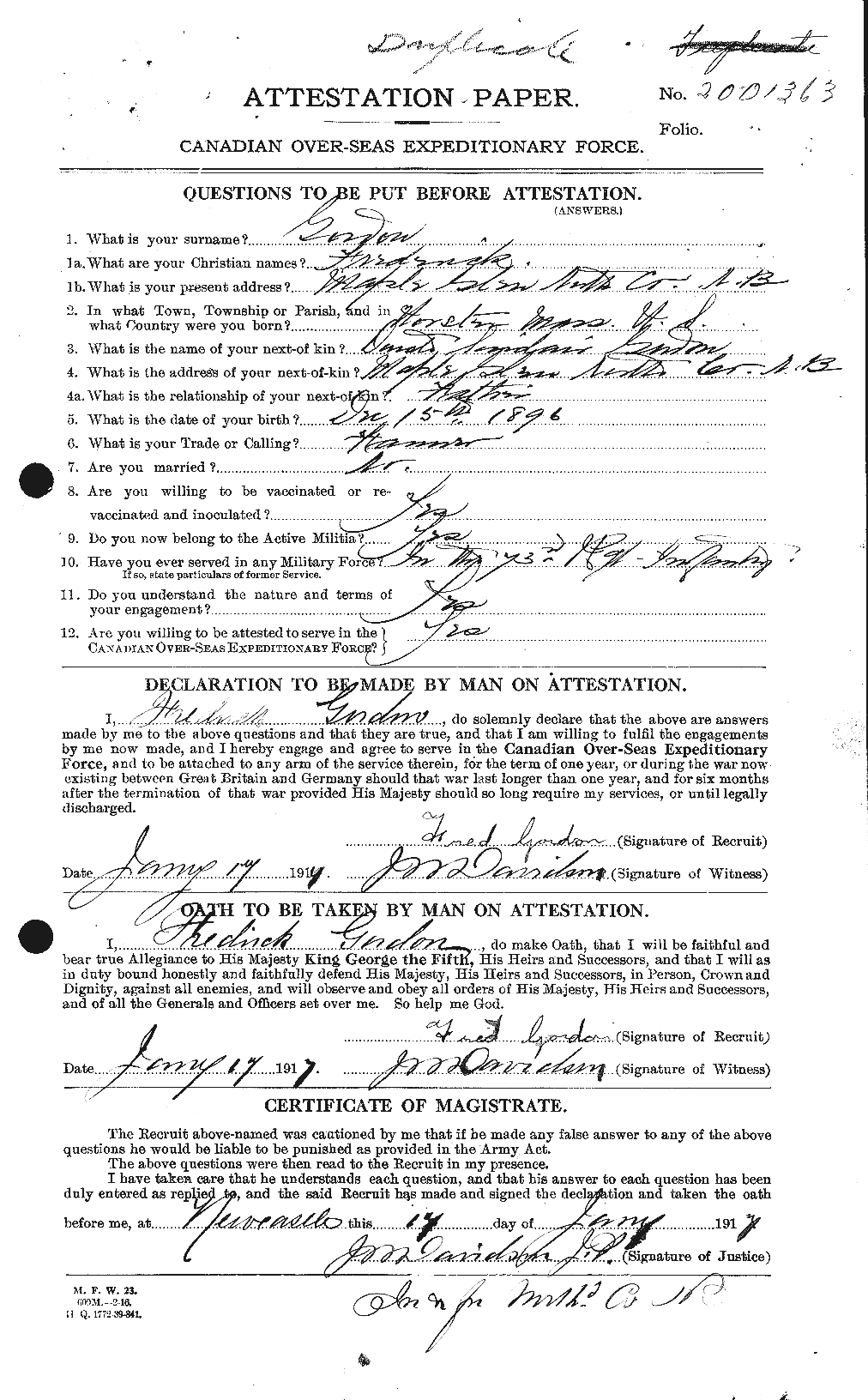 Personnel Records of the First World War - CEF 358381a