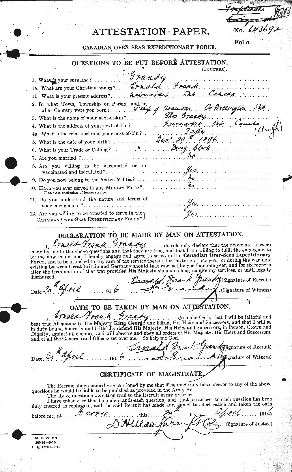 Personnel Records of the First World War - CEF 359056a