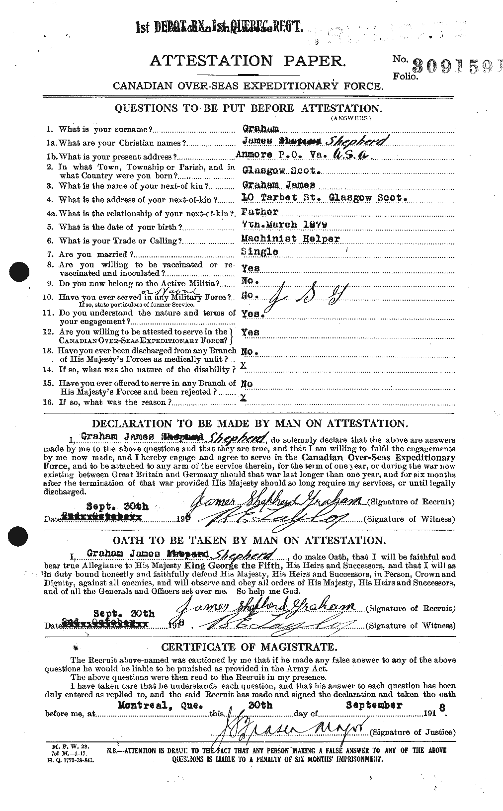 Personnel Records of the First World War - CEF 359097a