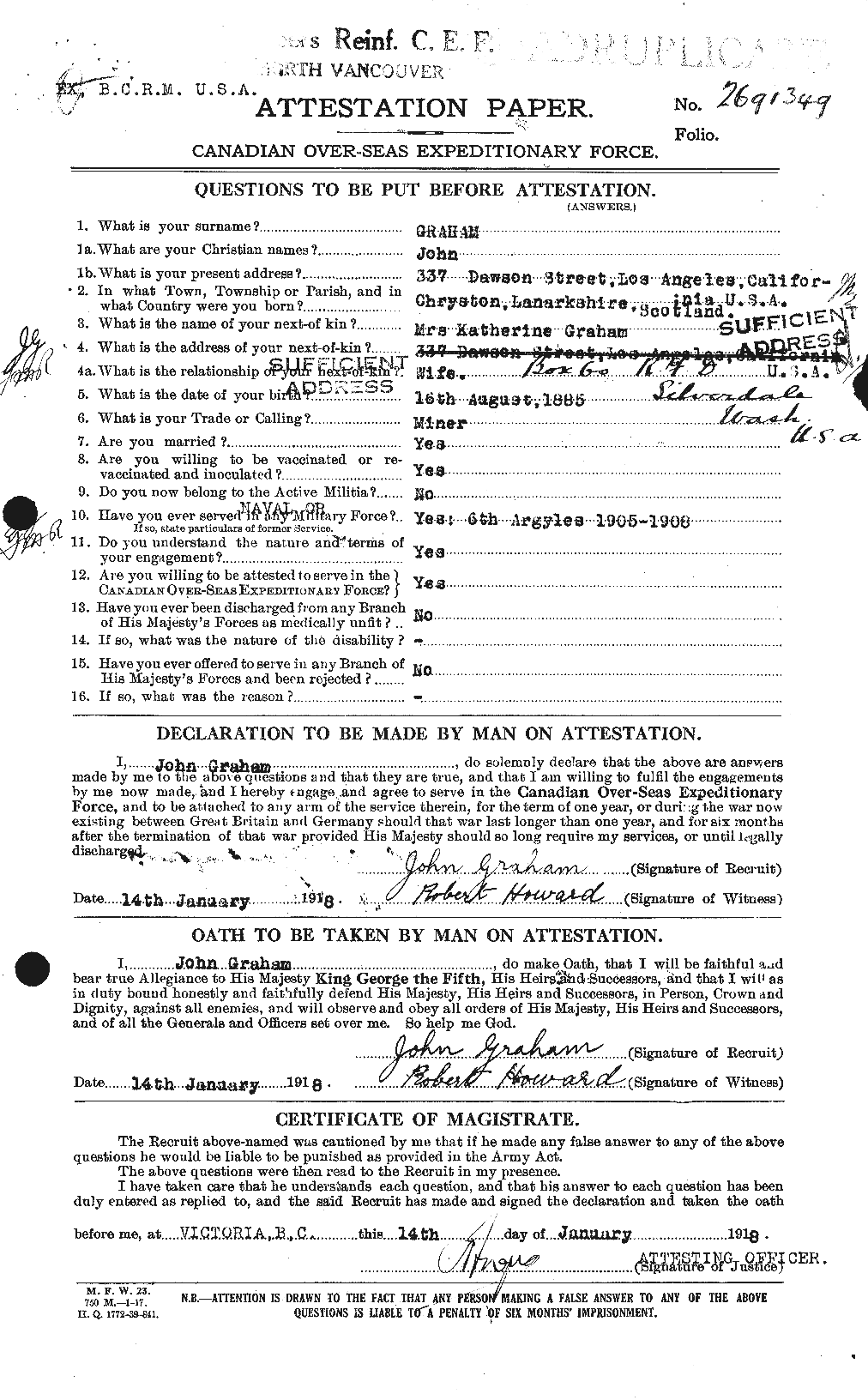 Personnel Records of the First World War - CEF 359128a