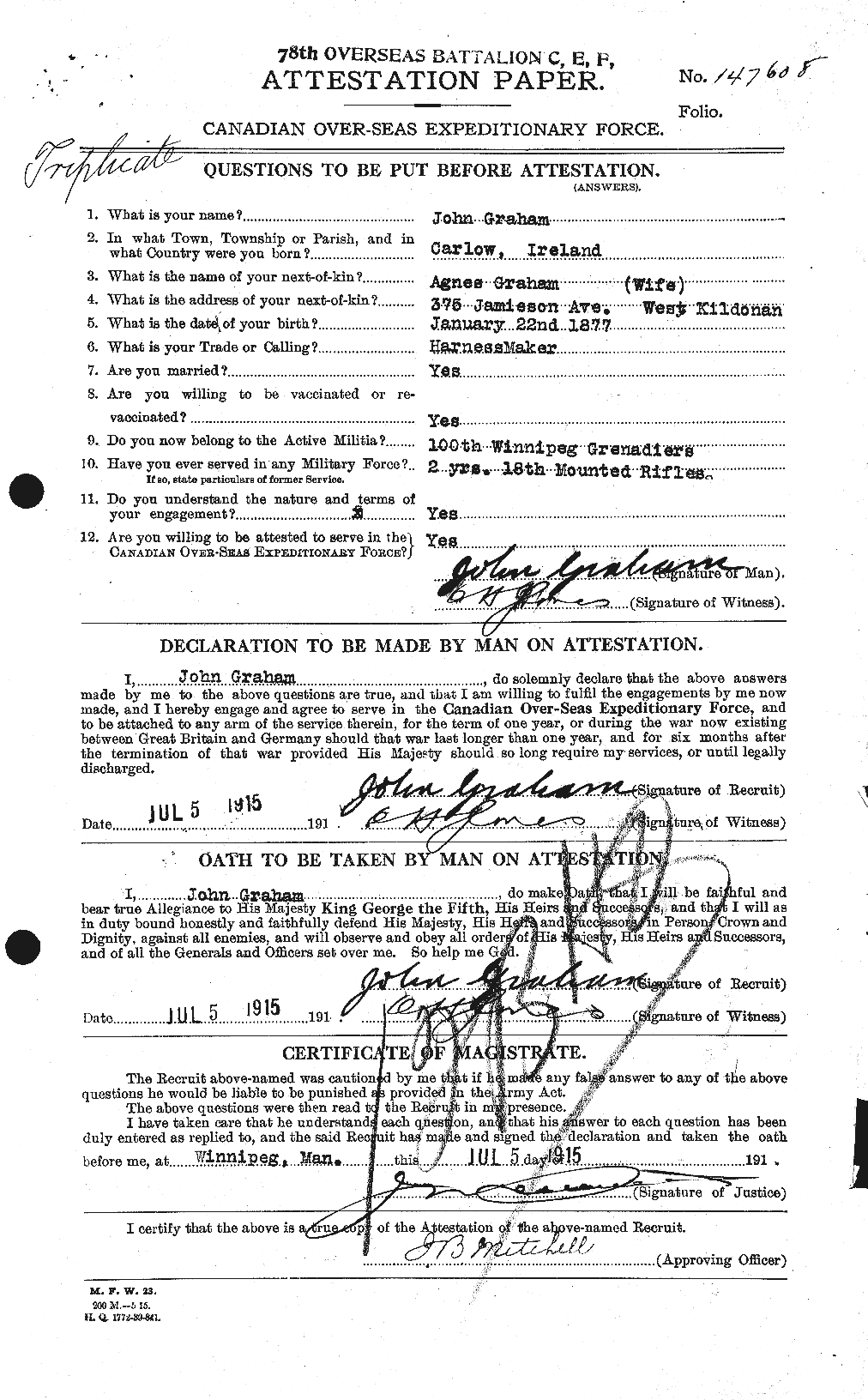 Personnel Records of the First World War - CEF 359149a