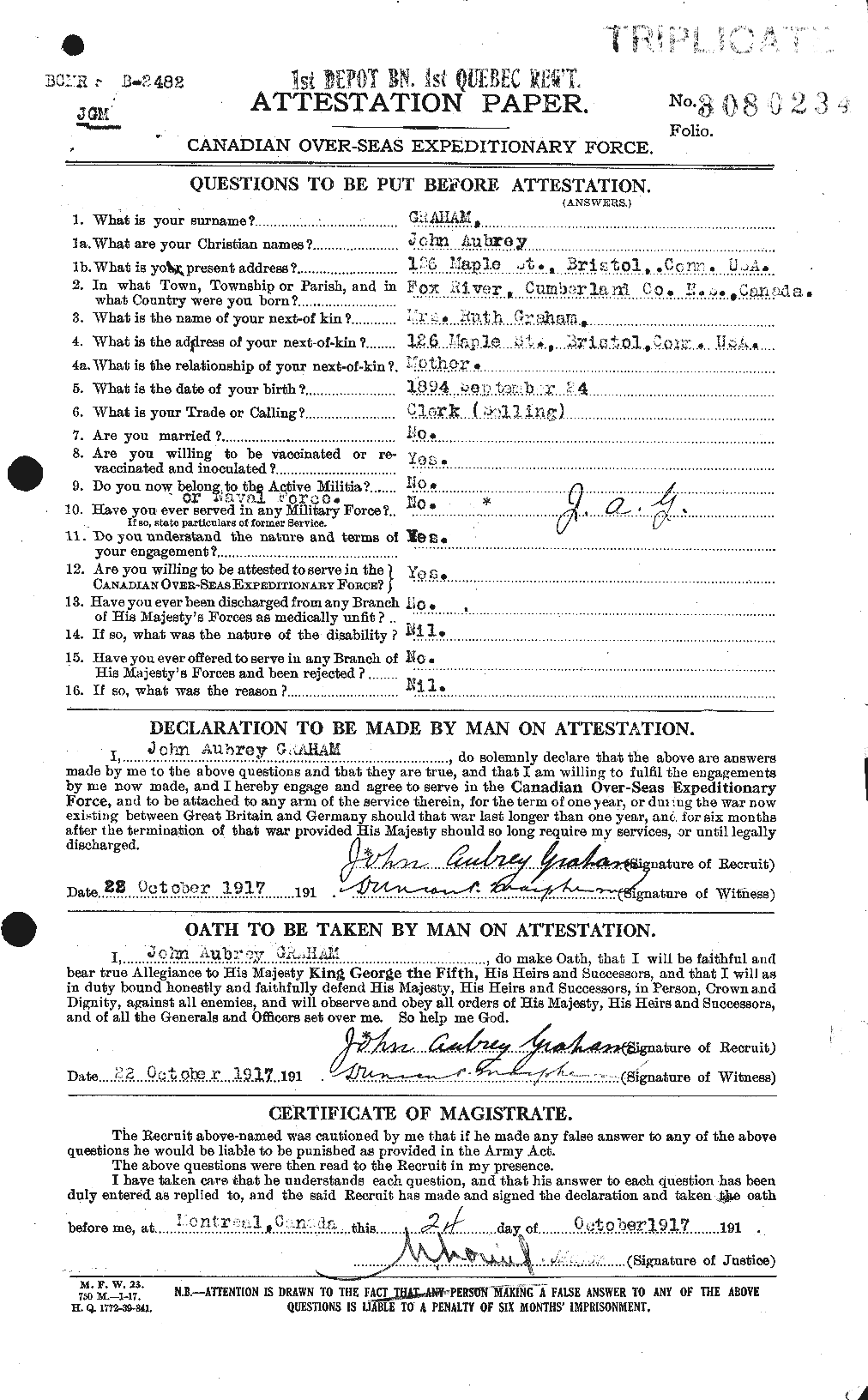 Personnel Records of the First World War - CEF 359156a
