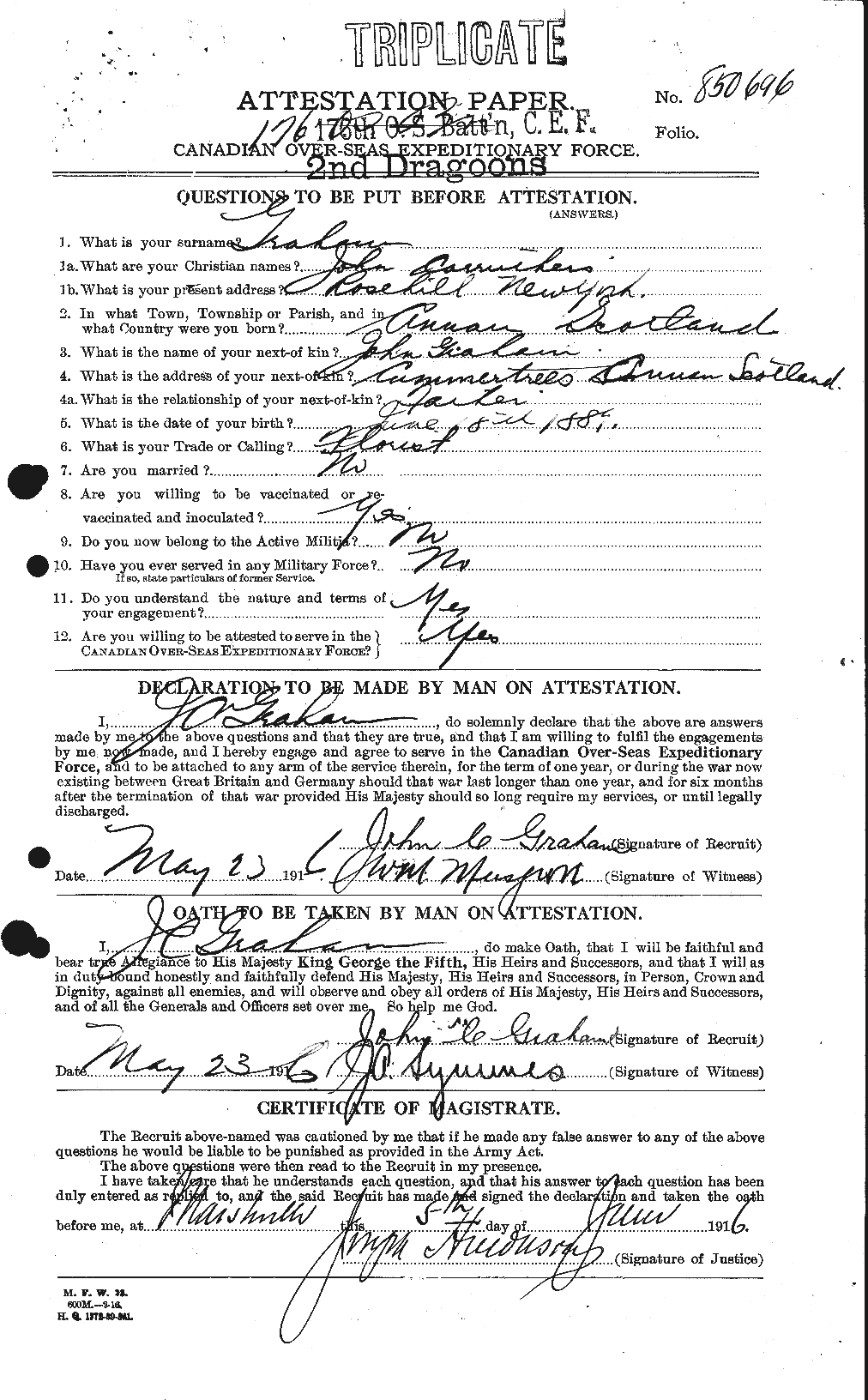 Personnel Records of the First World War - CEF 359160a