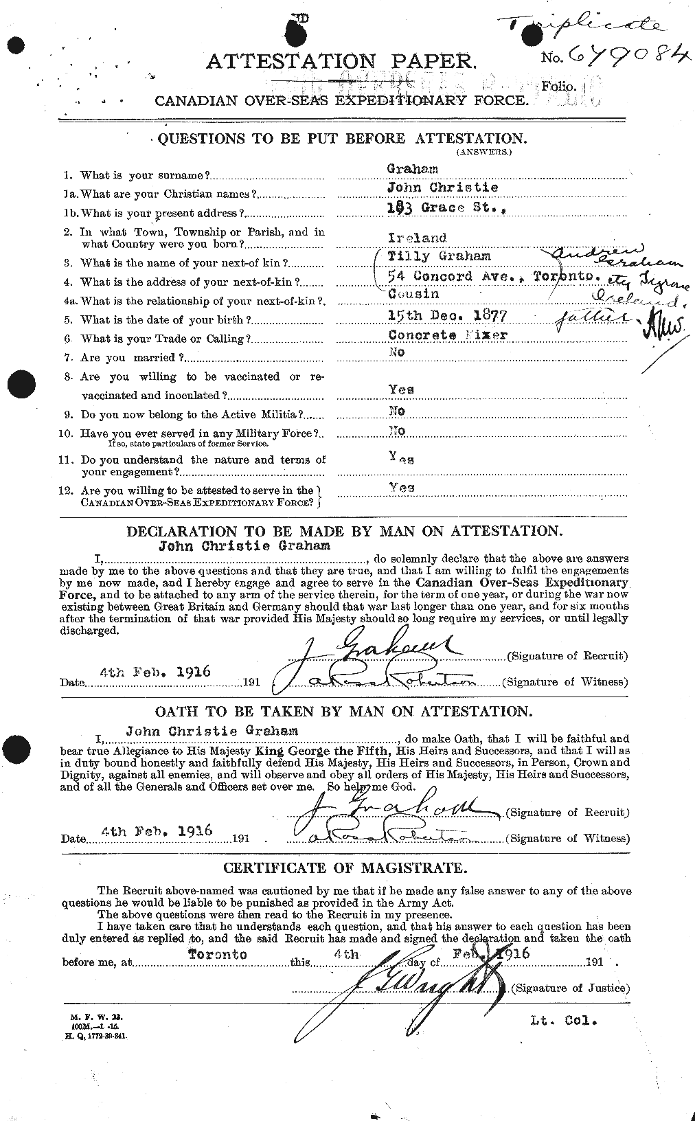 Personnel Records of the First World War - CEF 359161a