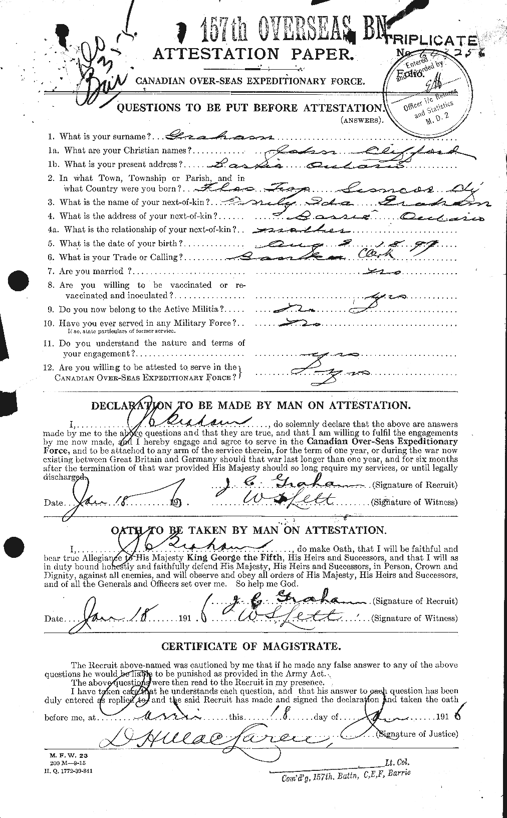 Personnel Records of the First World War - CEF 359164a