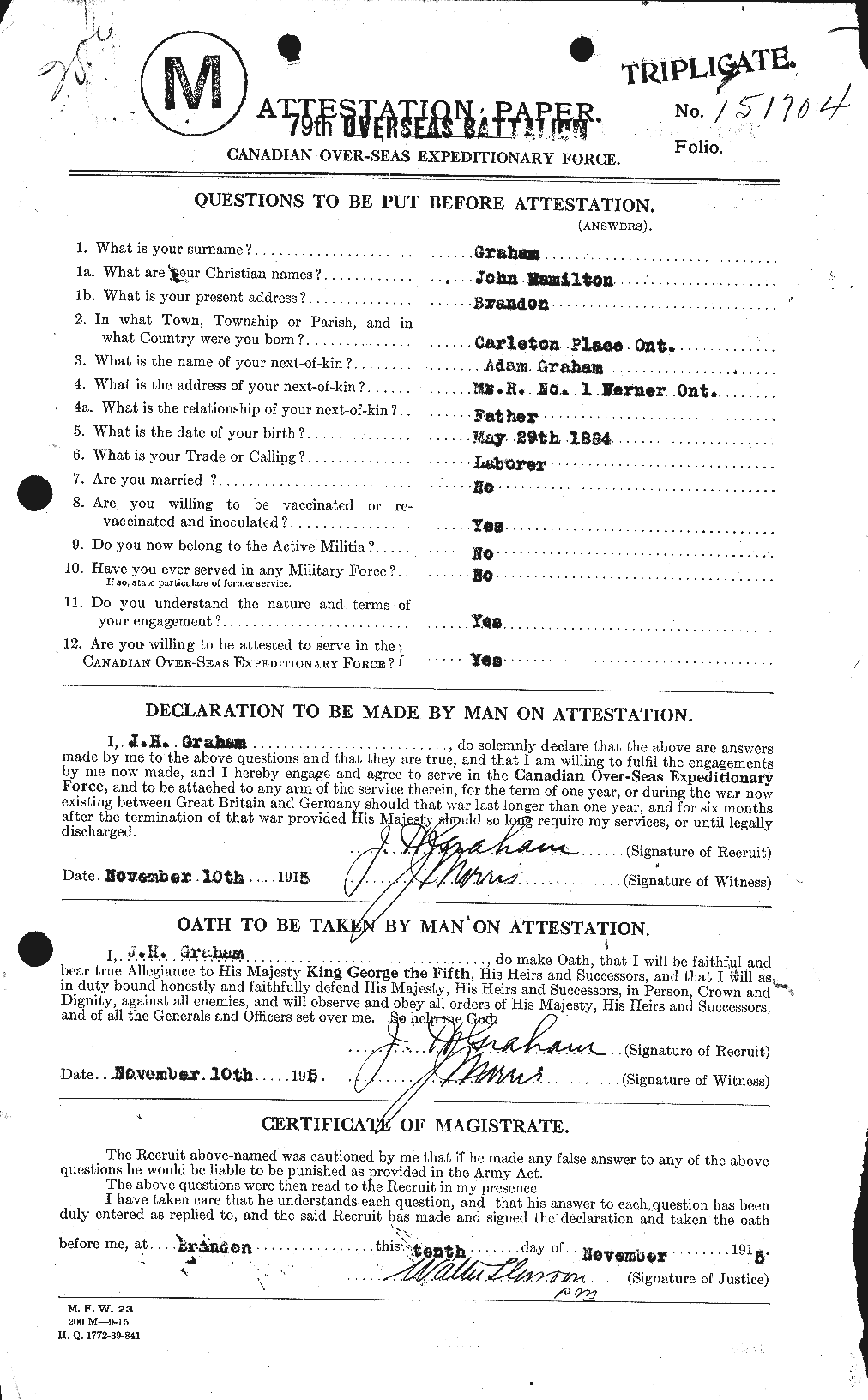 Personnel Records of the First World War - CEF 359177a