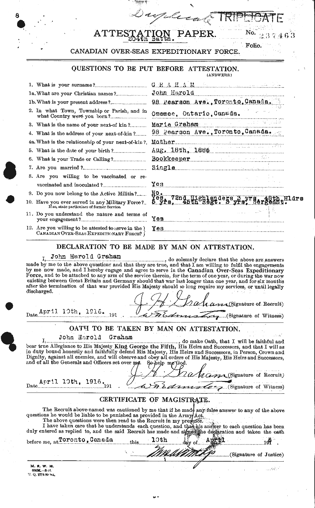 Personnel Records of the First World War - CEF 359178a