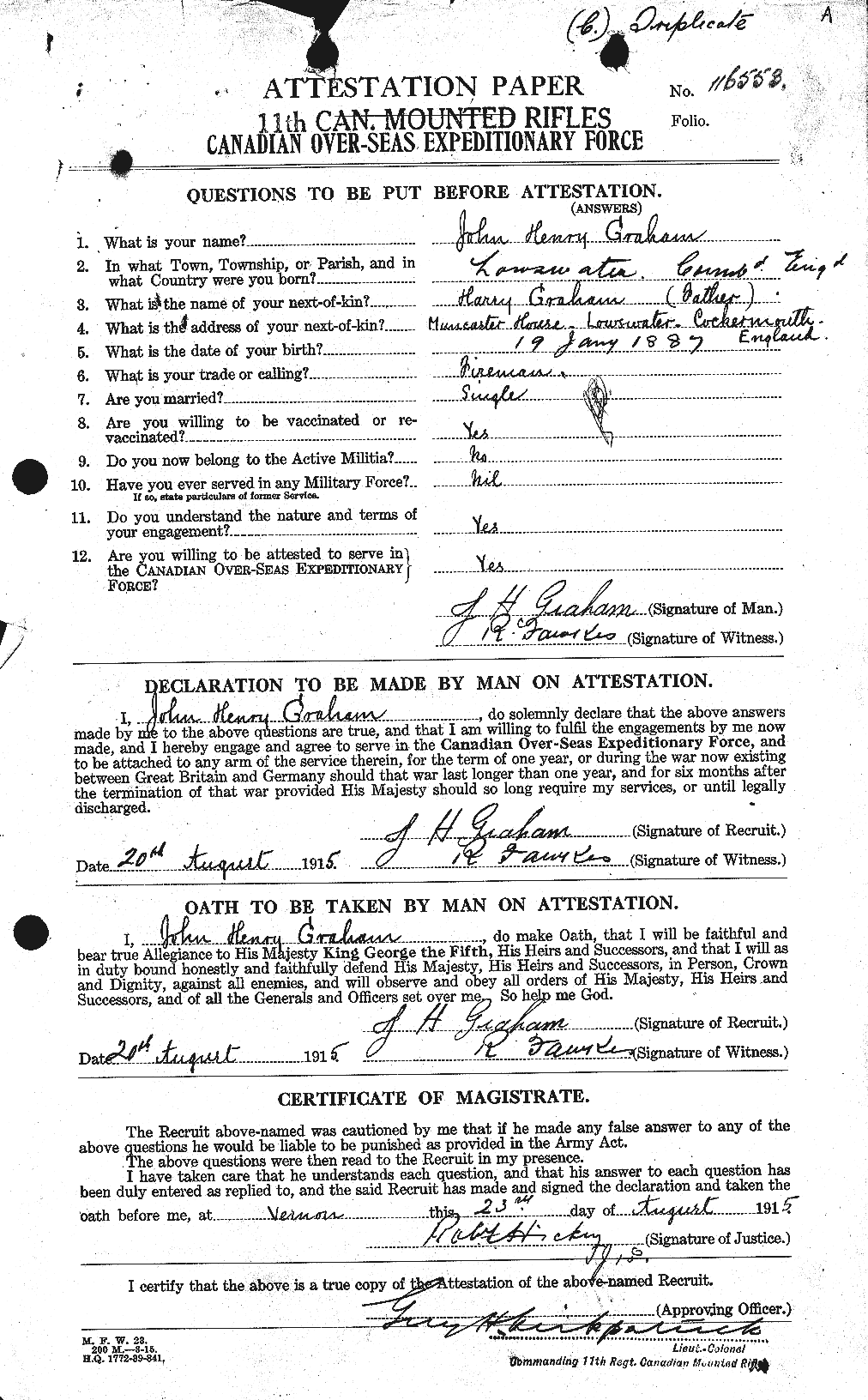 Personnel Records of the First World War - CEF 359180a
