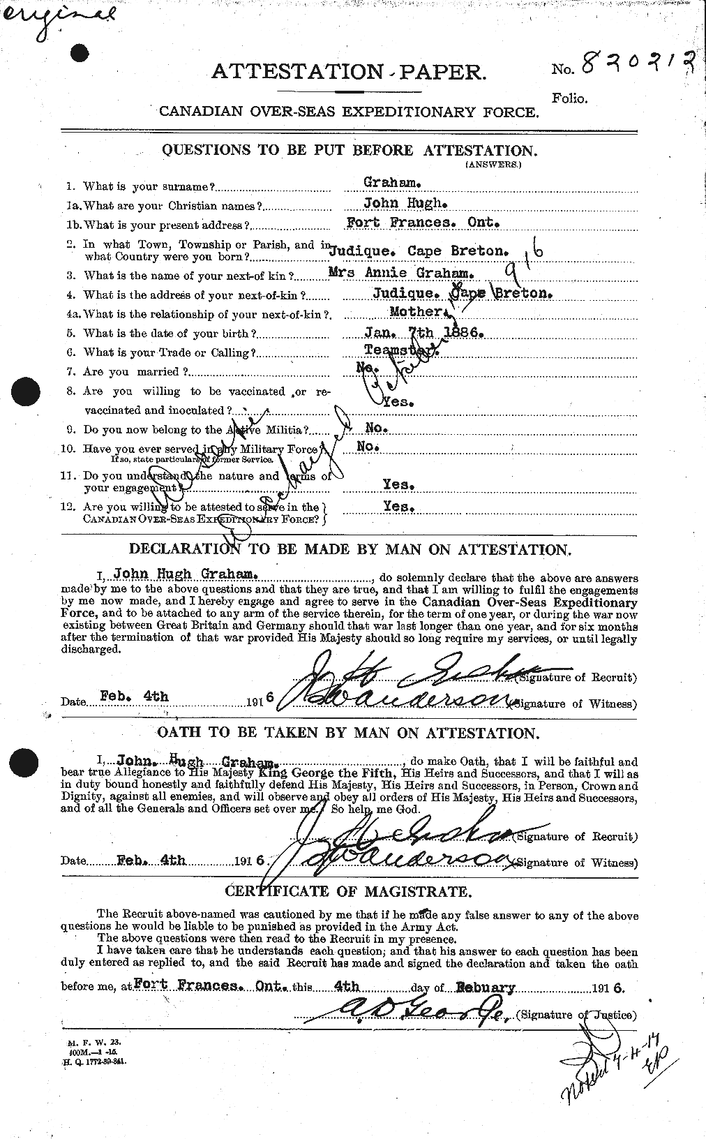 Personnel Records of the First World War - CEF 359184a