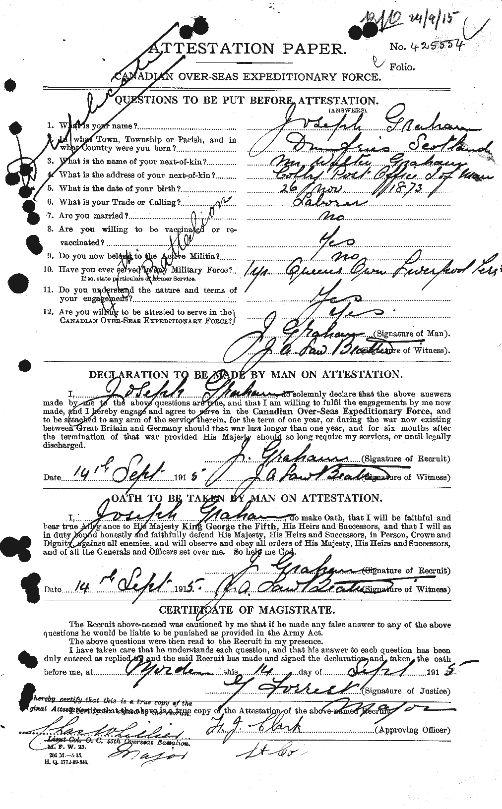 Personnel Records of the First World War - CEF 359233a