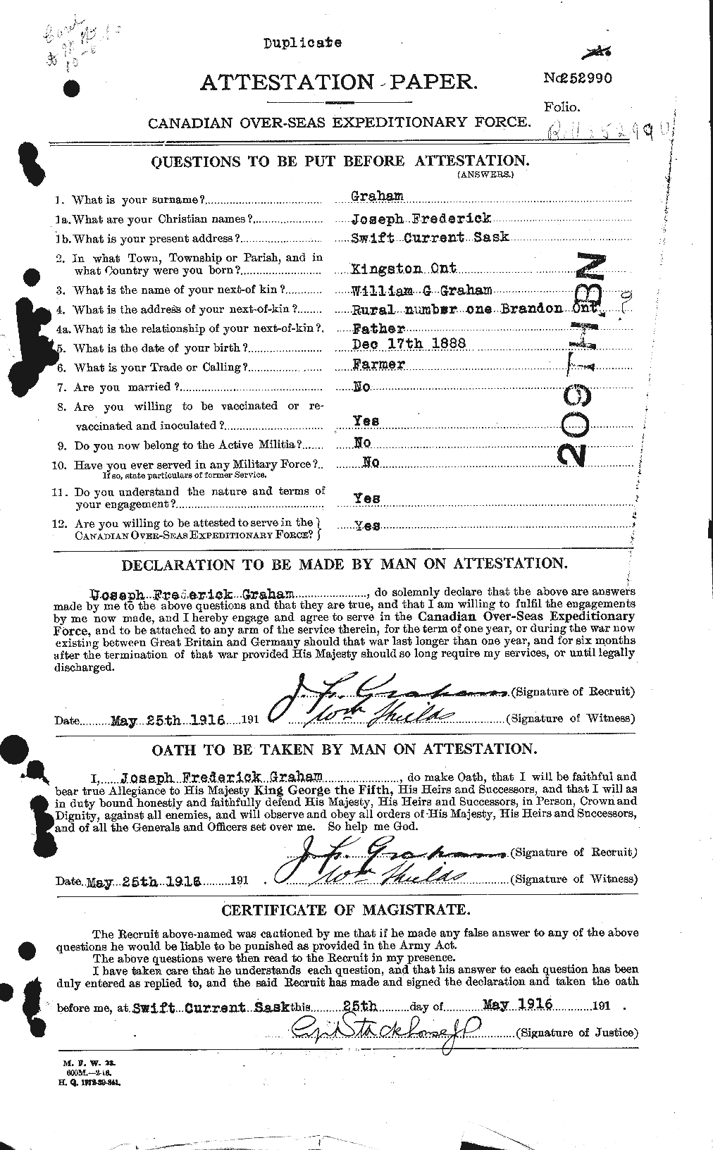Personnel Records of the First World War - CEF 359246a