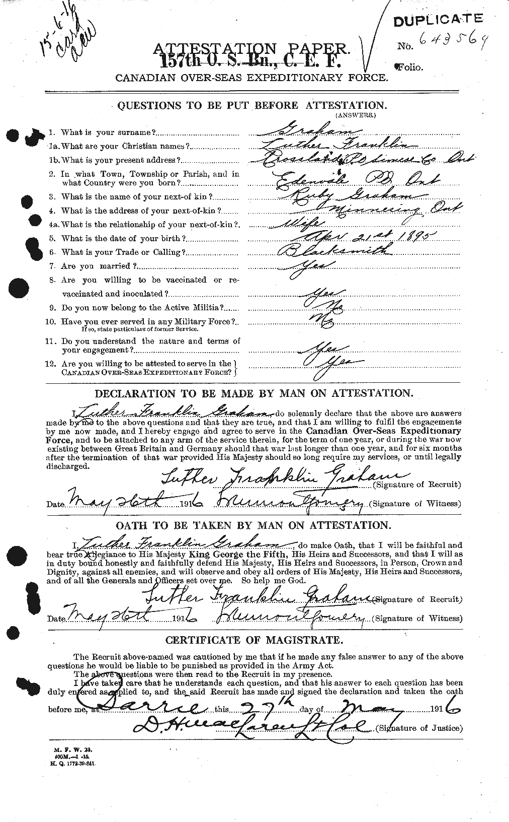 Personnel Records of the First World War - CEF 359283a