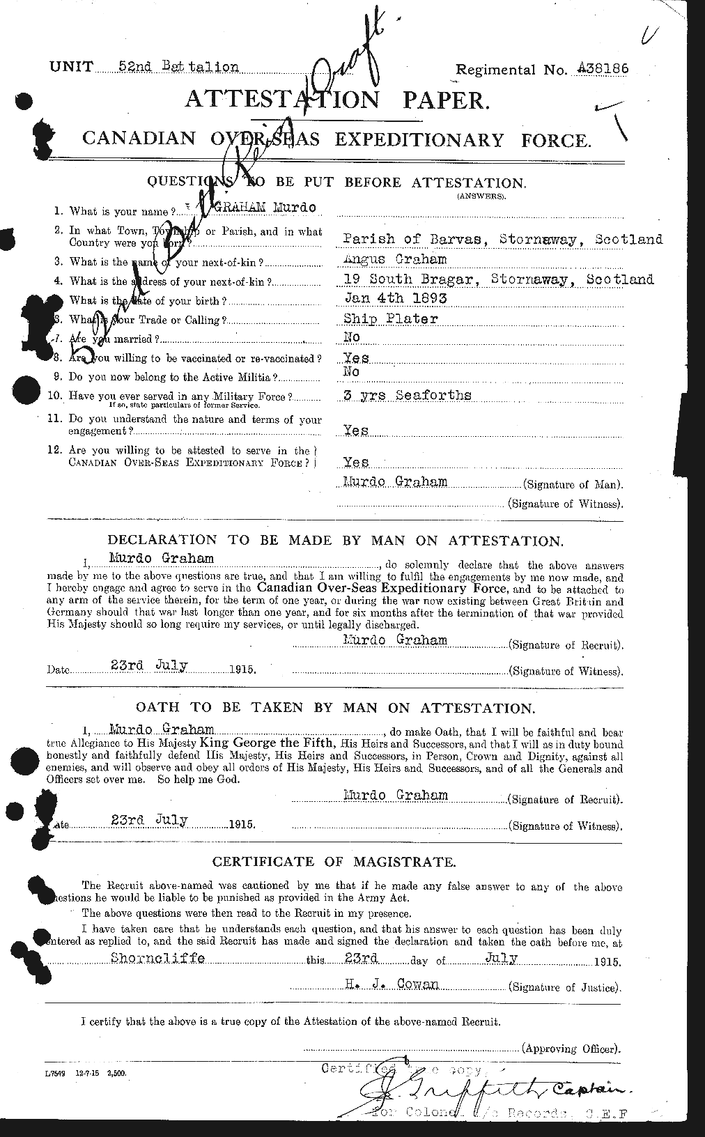 Personnel Records of the First World War - CEF 359314a