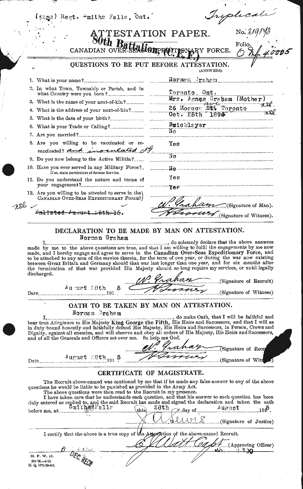Personnel Records of the First World War - CEF 359318a