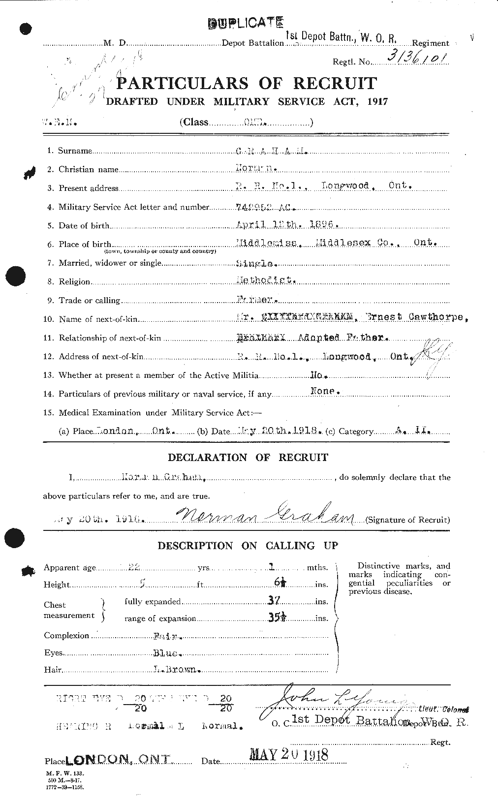 Personnel Records of the First World War - CEF 359319a