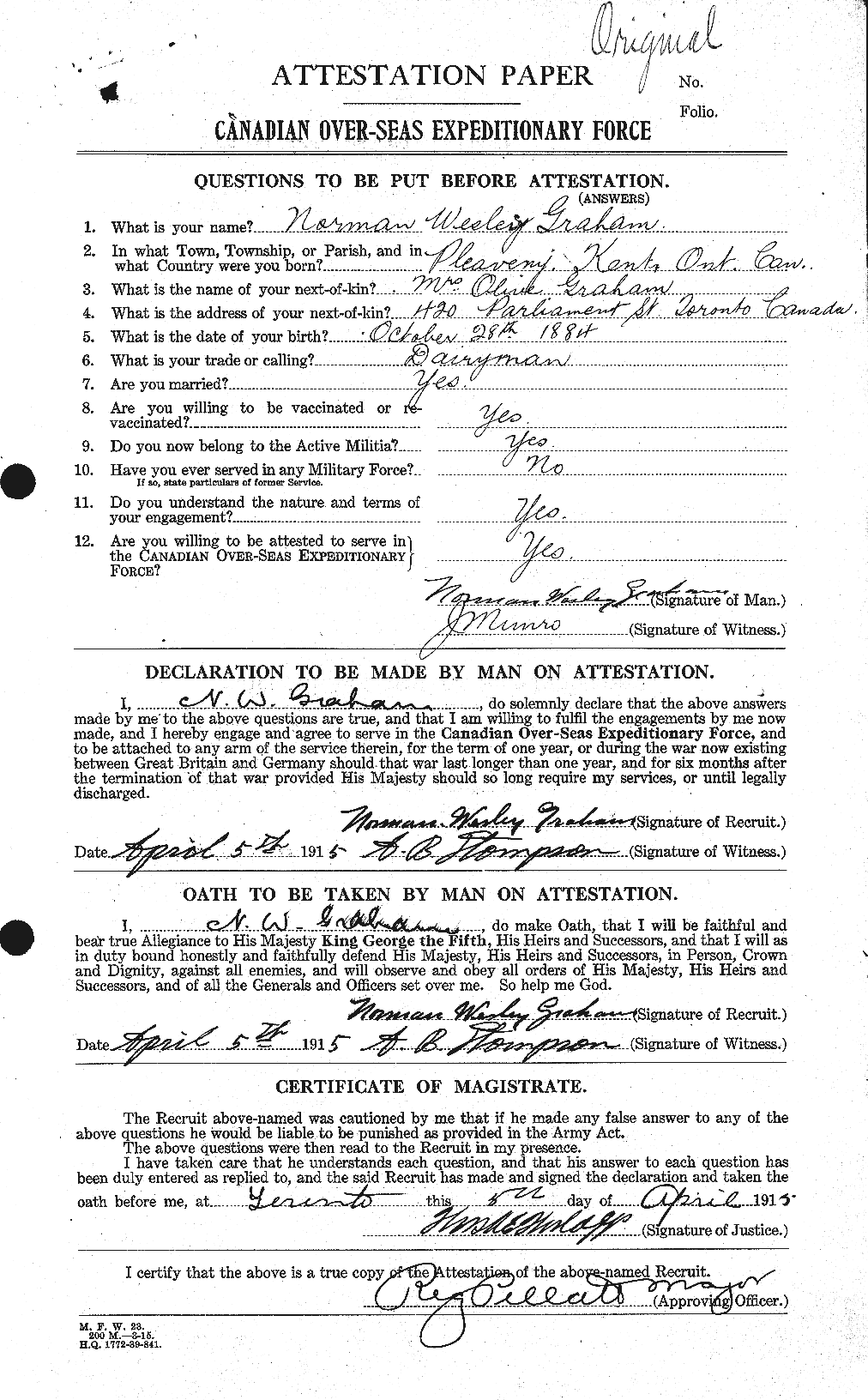 Personnel Records of the First World War - CEF 359327a