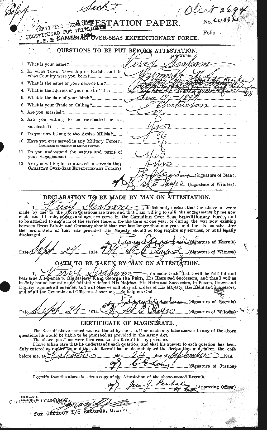 Personnel Records of the First World War - CEF 359339a