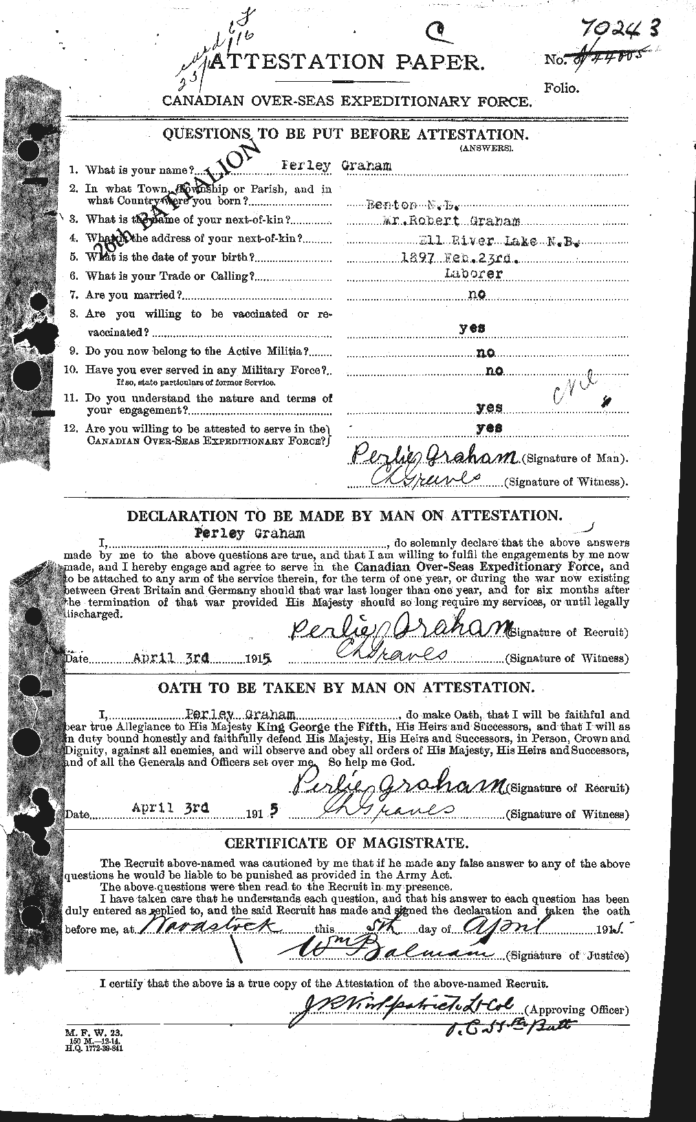Personnel Records of the First World War - CEF 359343a