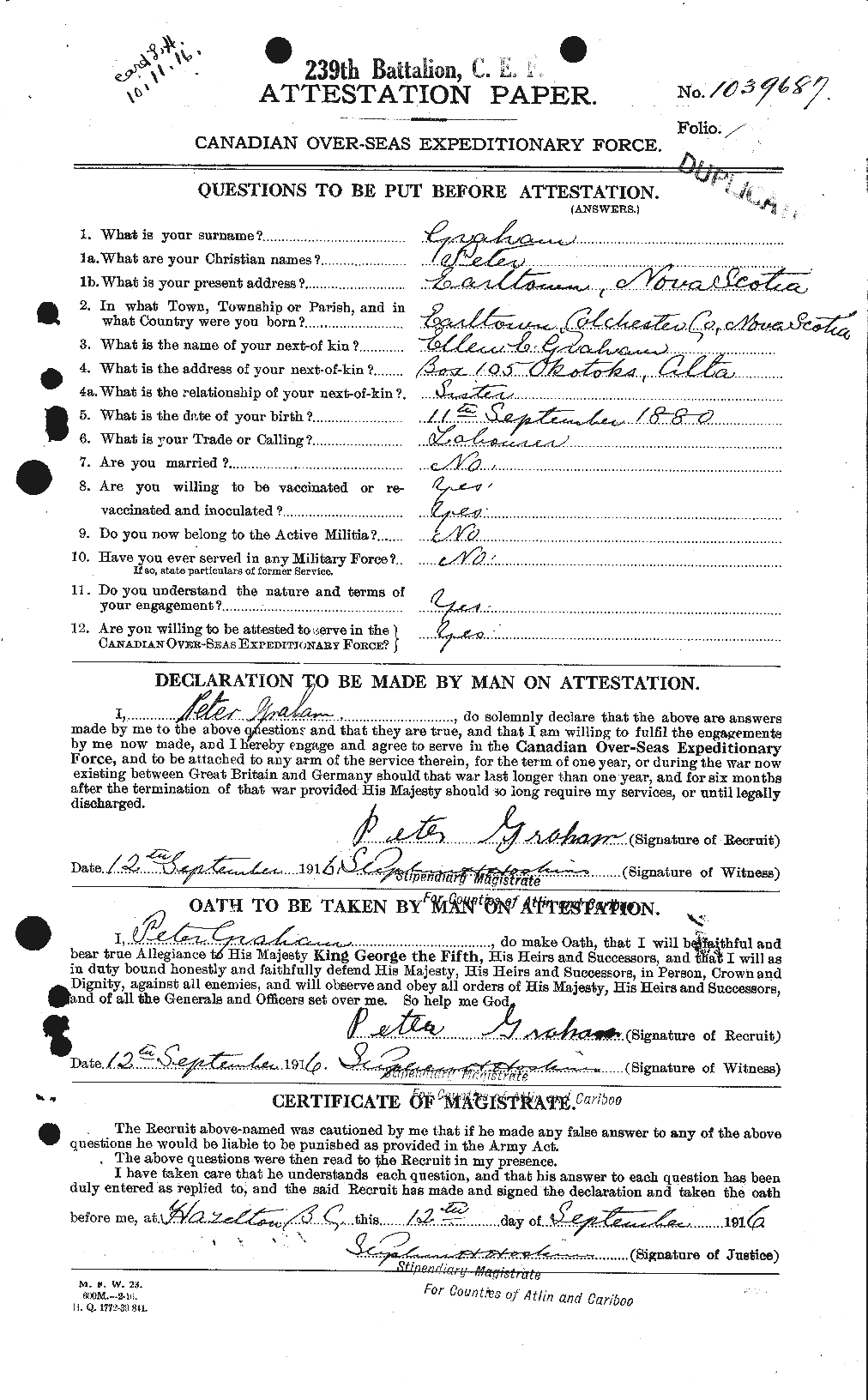 Personnel Records of the First World War - CEF 359345a