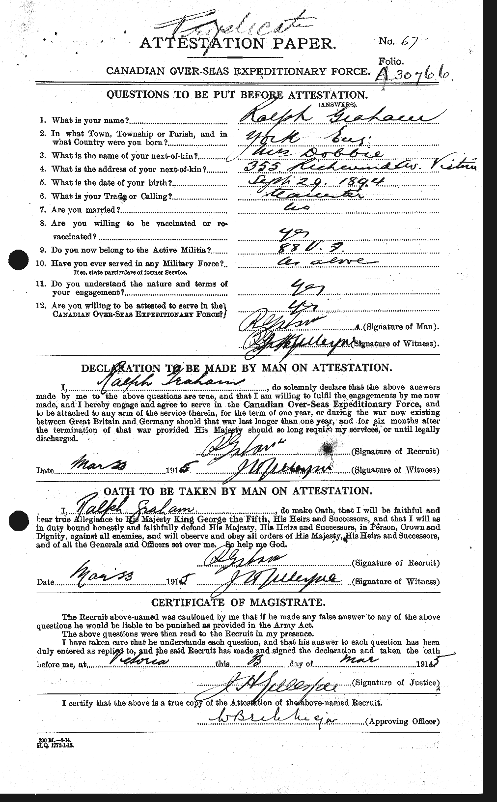 Personnel Records of the First World War - CEF 359353a